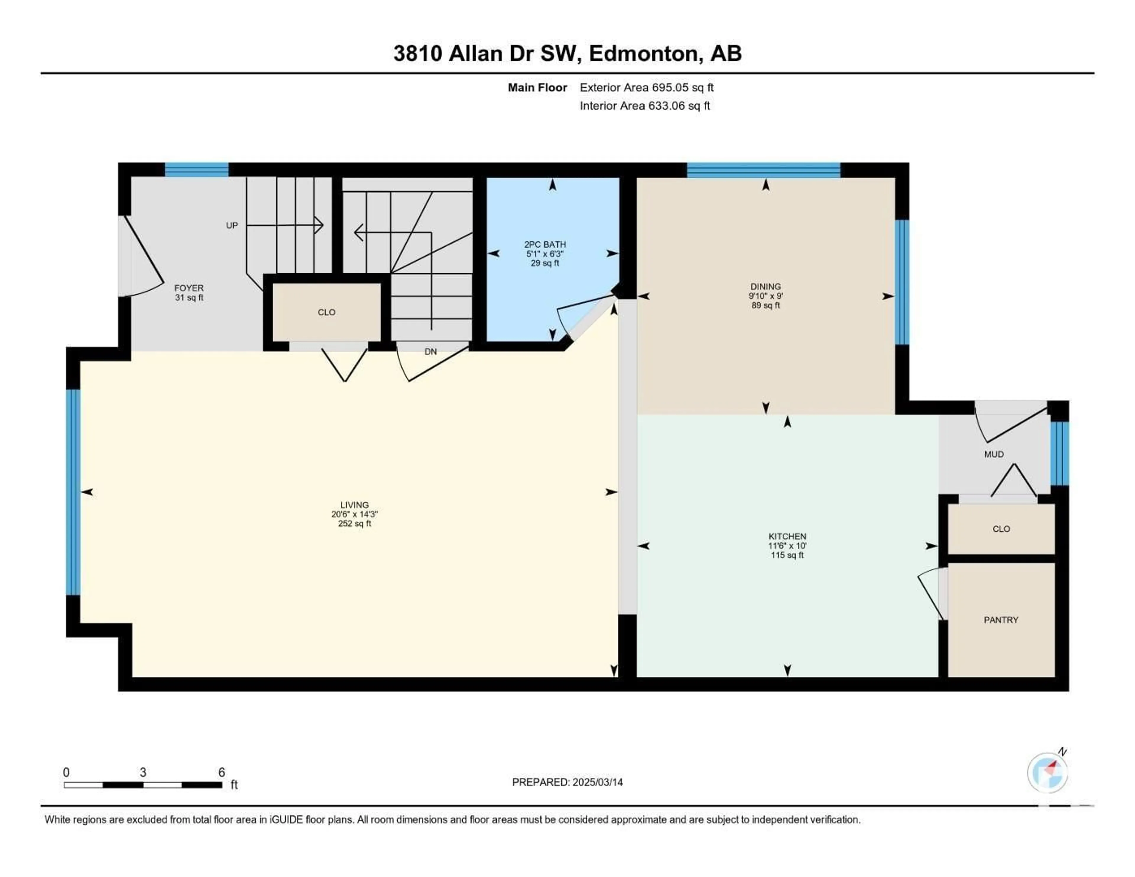 Floor plan for 3810 ALLAN DR SW, Edmonton Alberta T6W0S7