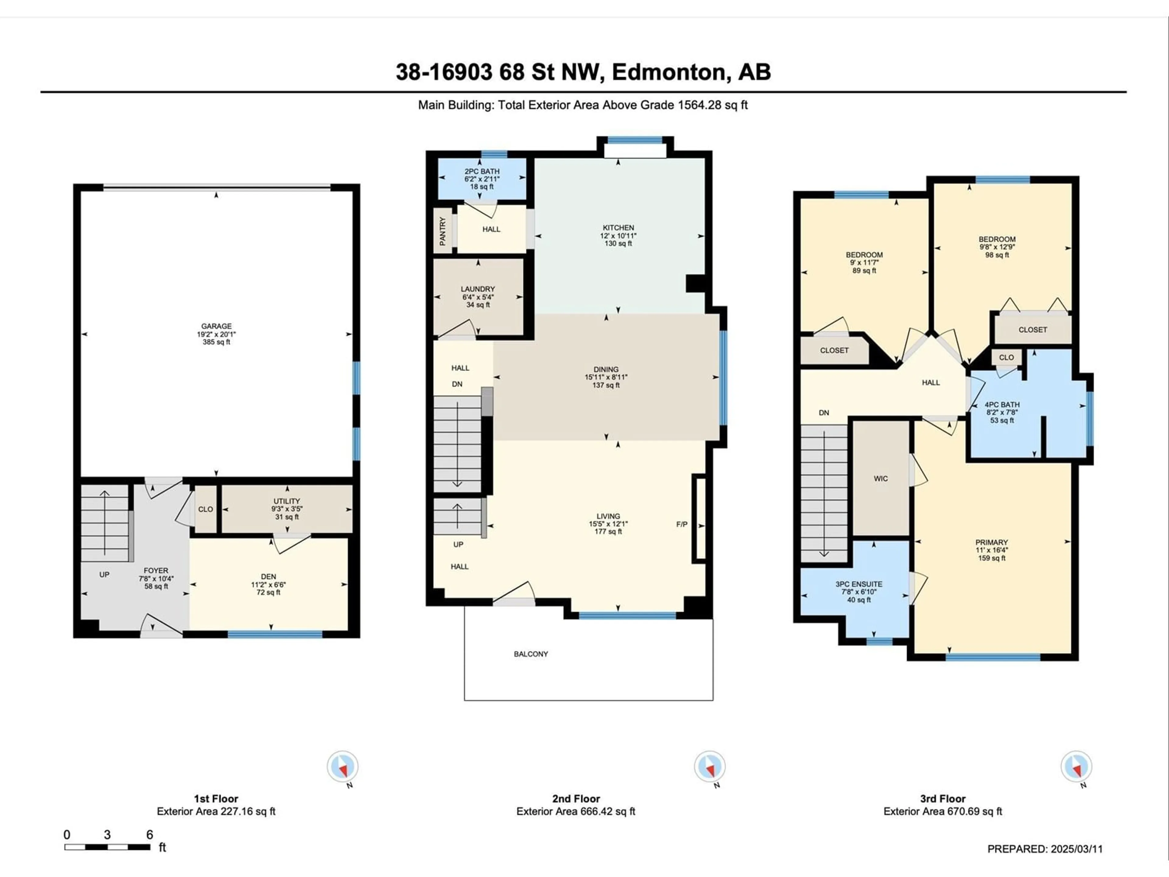 Floor plan for #38 16903 68 ST NW, Edmonton Alberta T5Z0R1