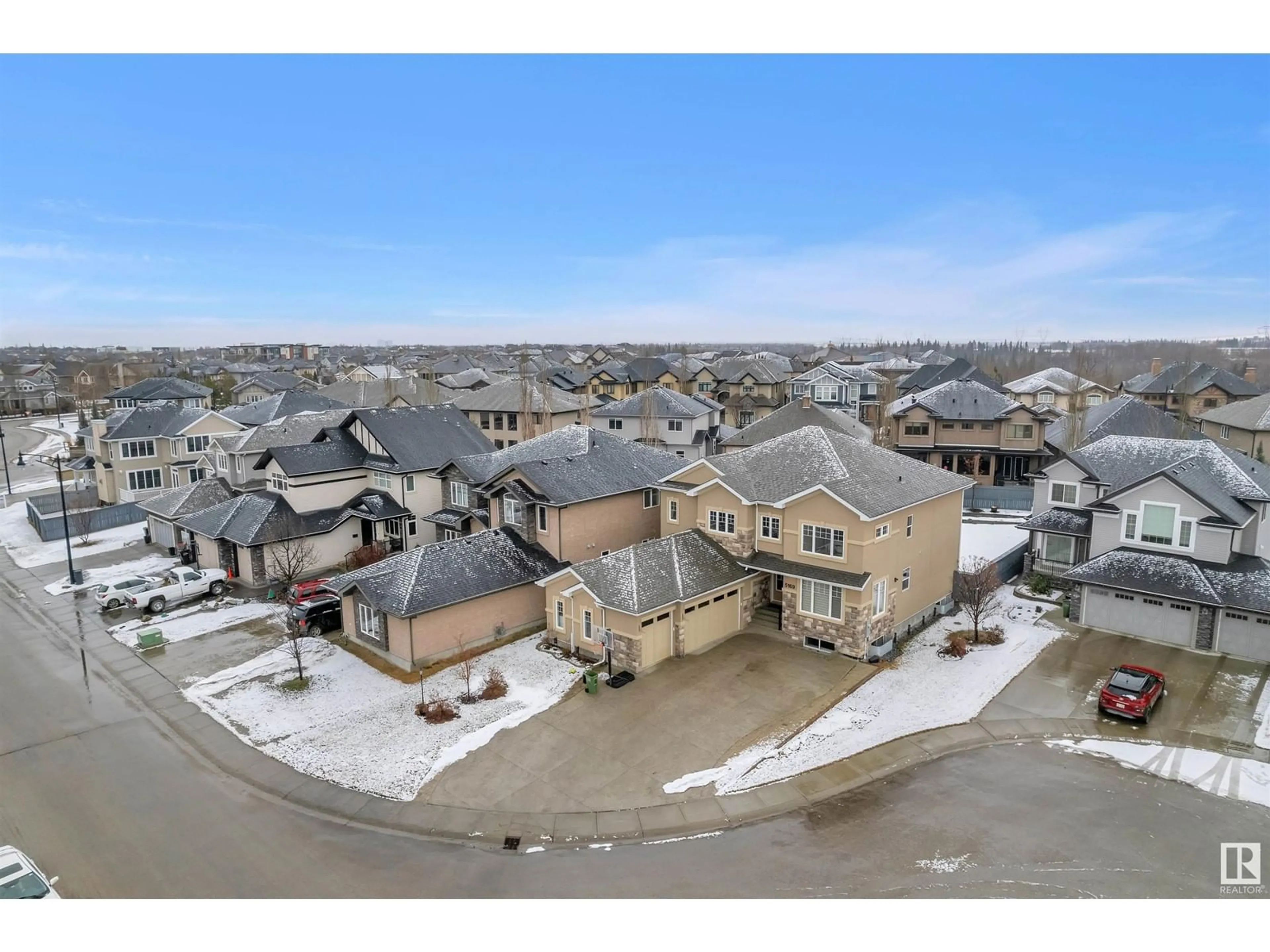 A pic from outside/outdoor area/front of a property/back of a property/a pic from drone, street for 5169 MULLEN RD NW, Edmonton Alberta T6R0R2