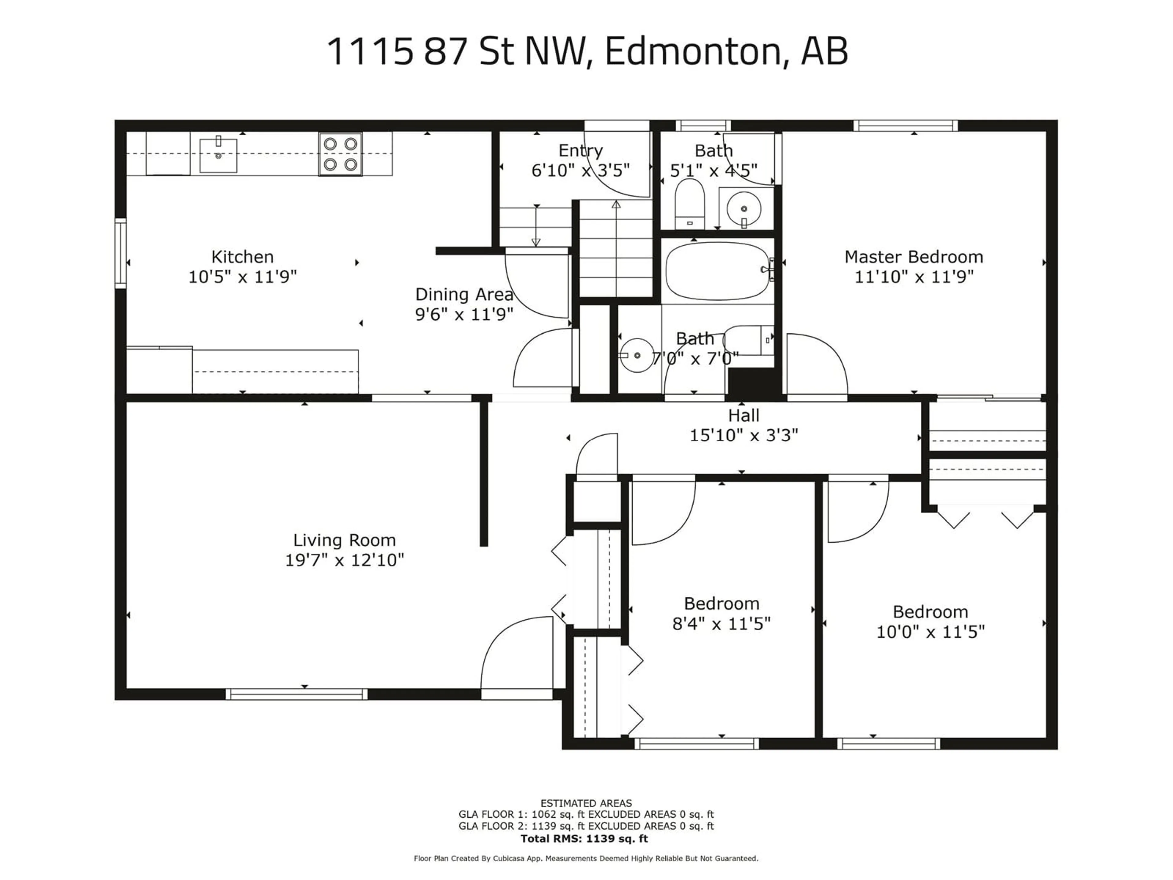 Floor plan for 1115 87 ST NW, Edmonton Alberta T6K1X9