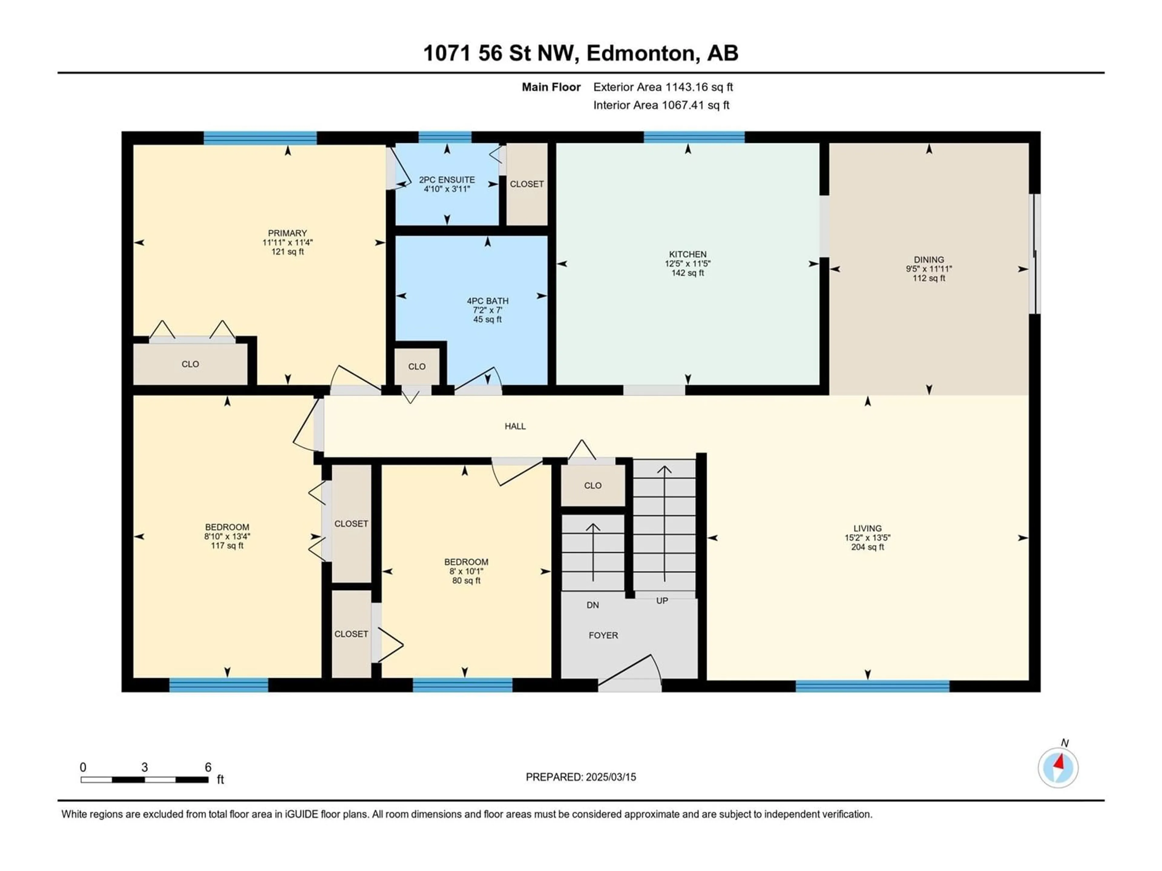 Floor plan for 1071 56 ST NW, Edmonton Alberta T6L1Y4