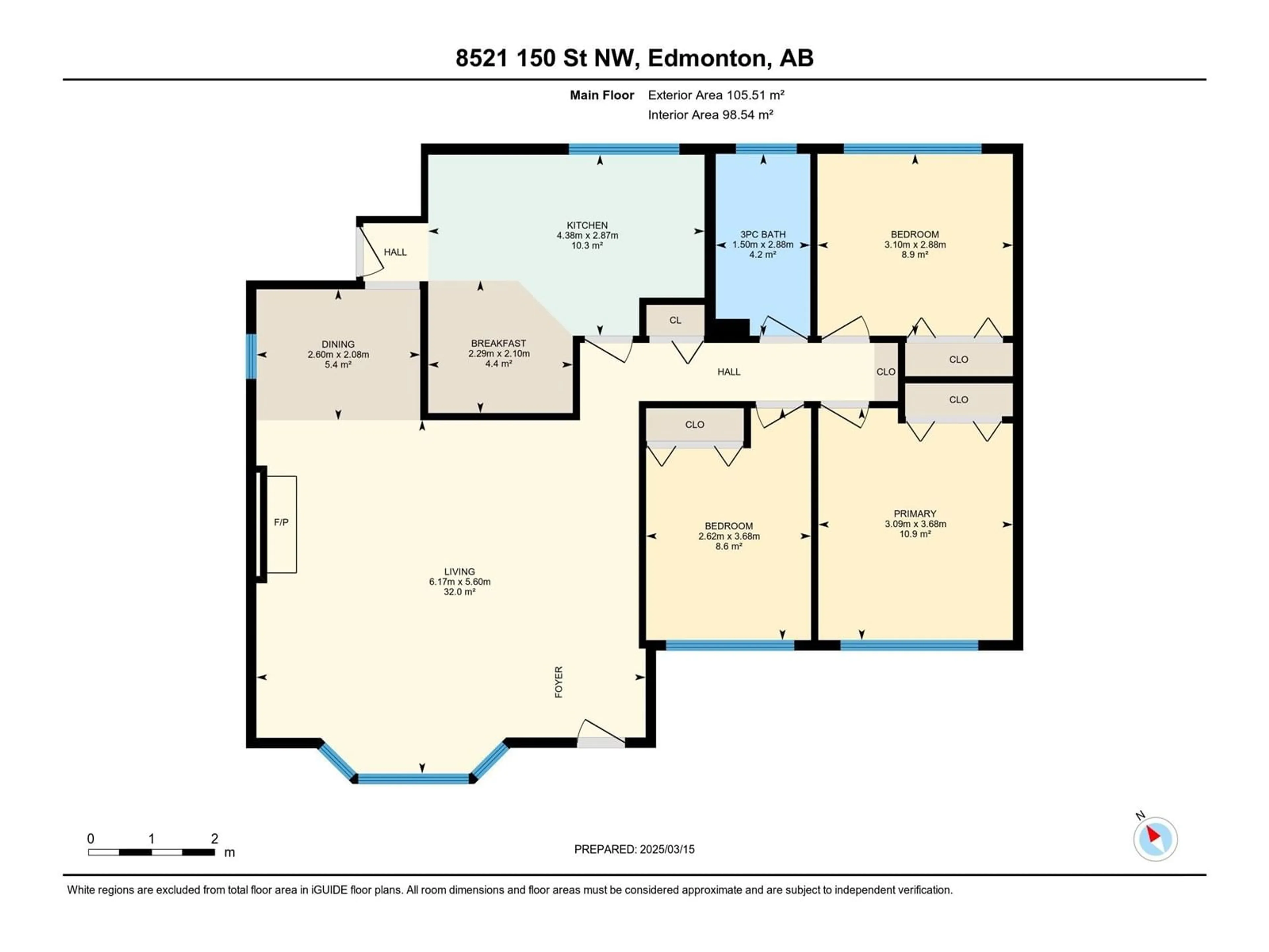 Floor plan for 8521 150 ST NW, Edmonton Alberta T5R1E2