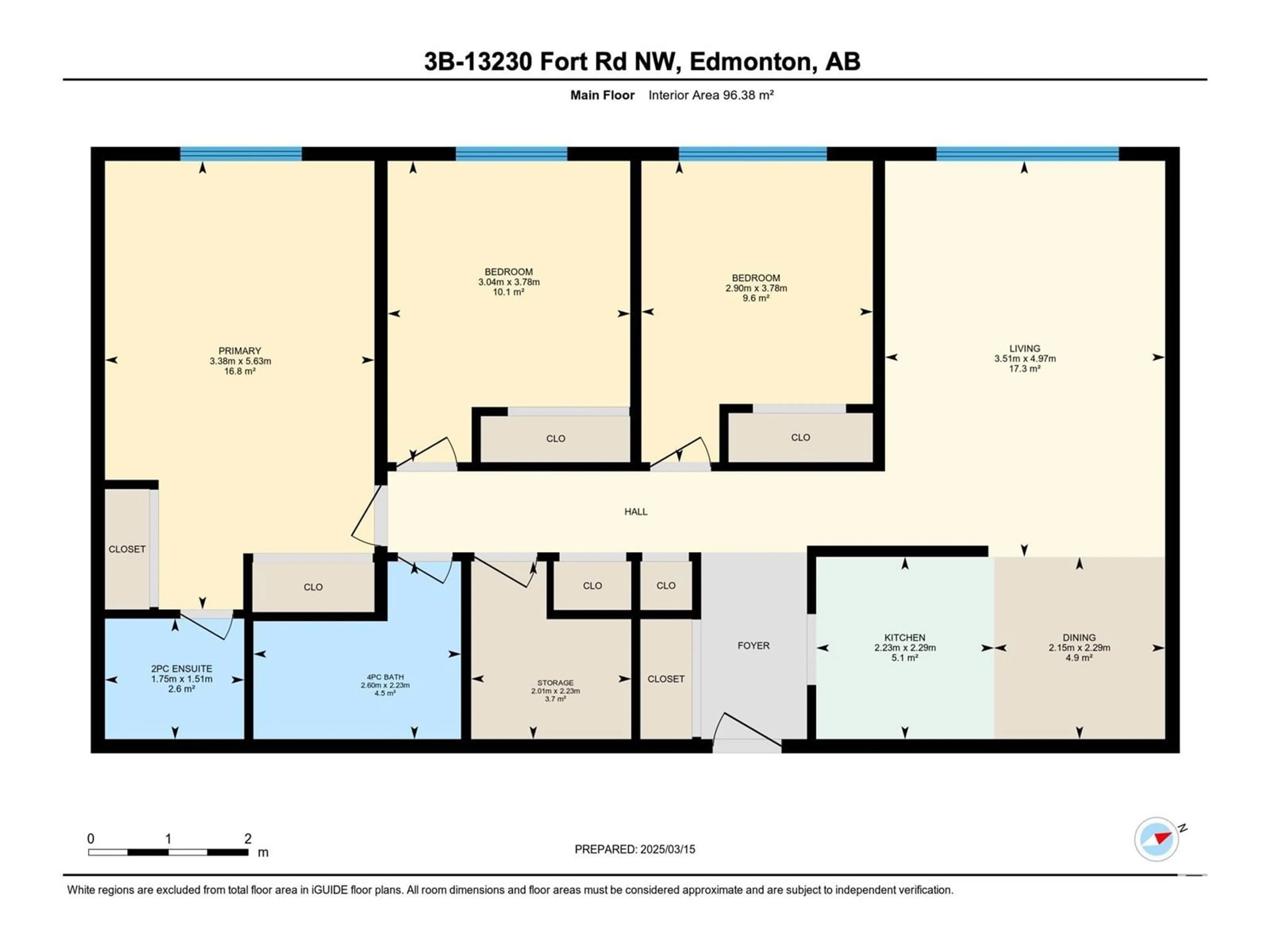 Floor plan for #3B 13230 FORT RD NW, Edmonton Alberta T5A1C2