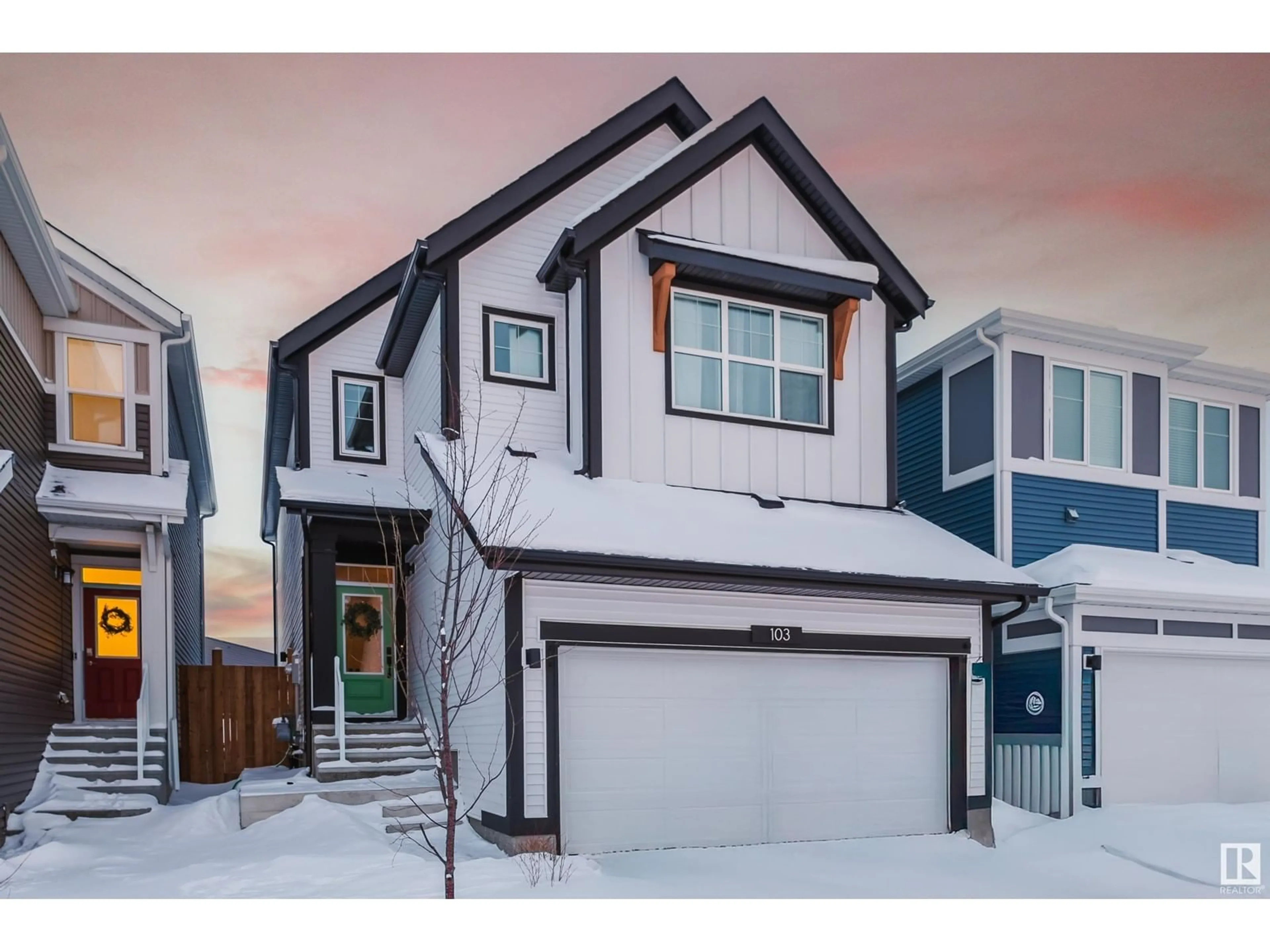 Home with vinyl exterior material, street for 103 STILES BN, Leduc Alberta T9E1N8