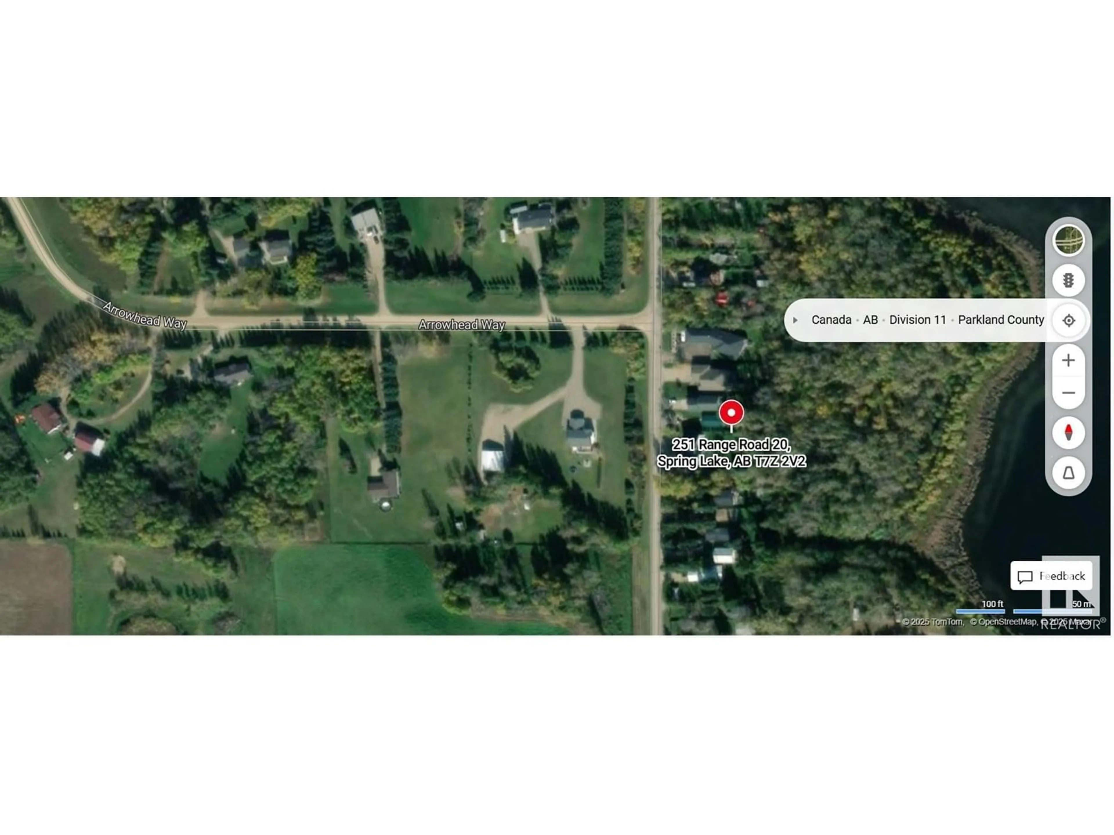 A pic from outside/outdoor area/front of a property/back of a property/a pic from drone, street for 20 - 251 RNG ROAD, Rural Parkland County Alberta T7Z2V2