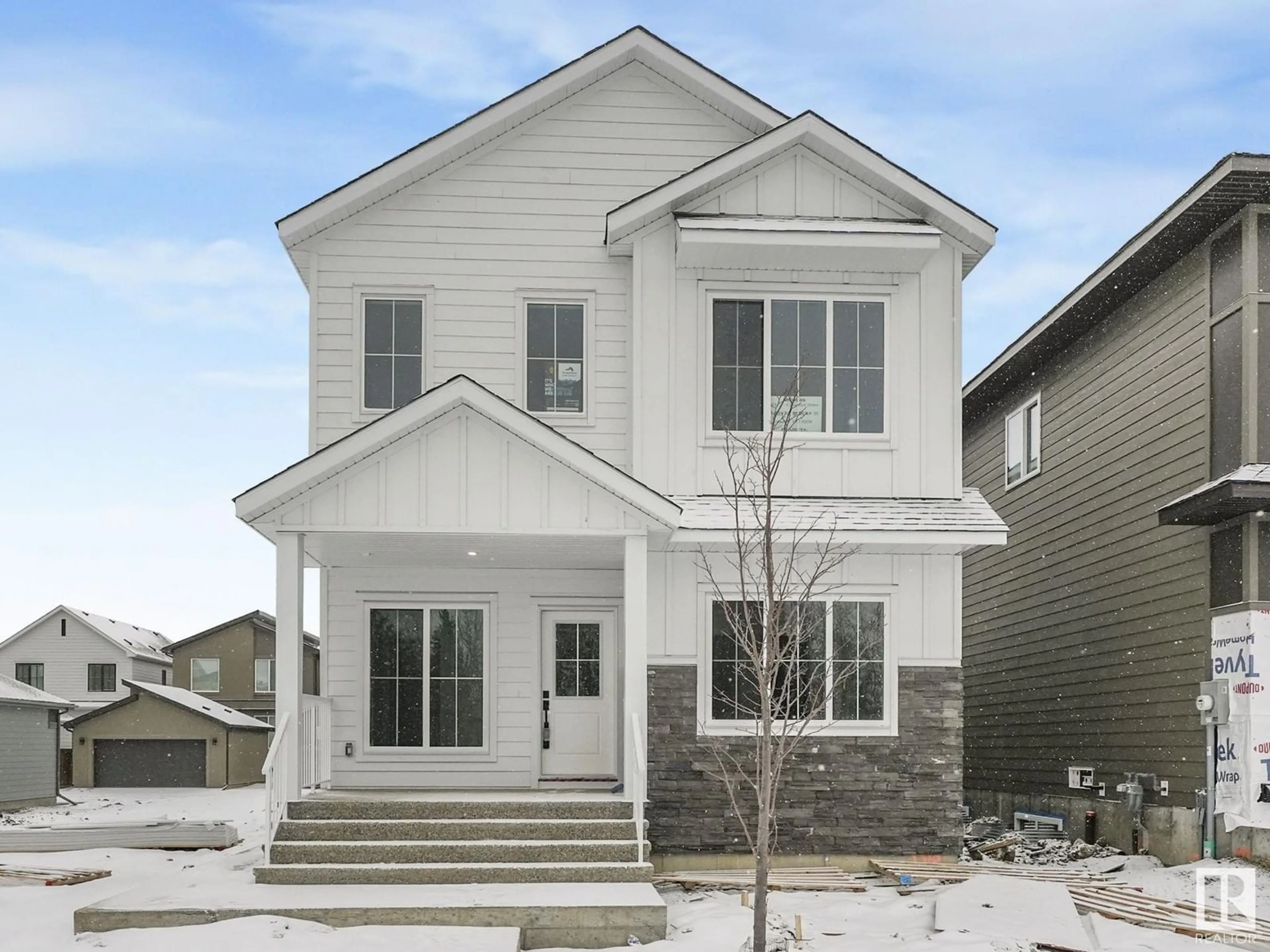 Home with vinyl exterior material, street for SW - 6113 CRAWFORD DR, Edmonton Alberta T6W4L7