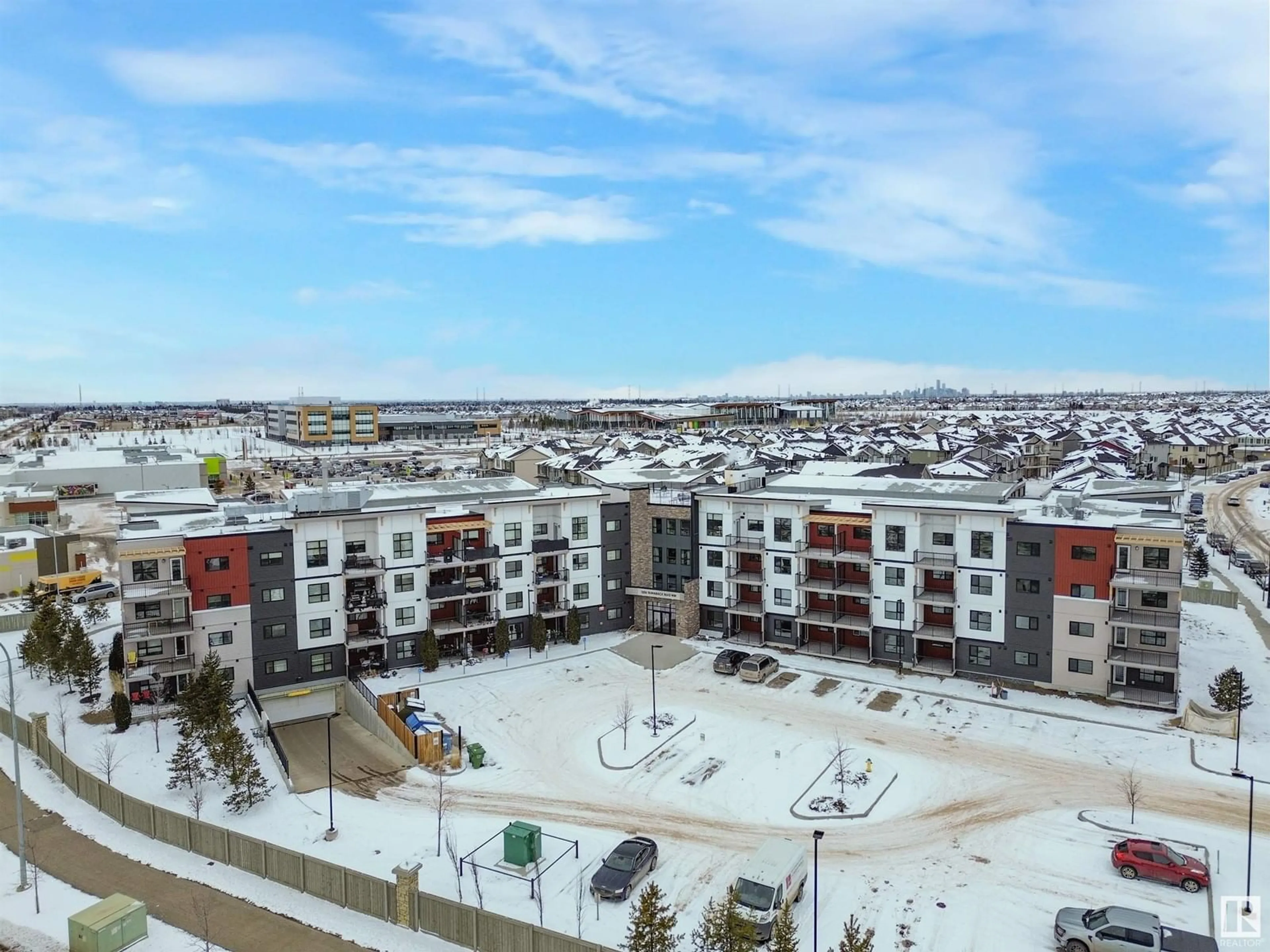 A pic from outside/outdoor area/front of a property/back of a property/a pic from drone, city buildings view from balcony for 318 - 1506 TAMARACK BV, Edmonton Alberta T6T2J5