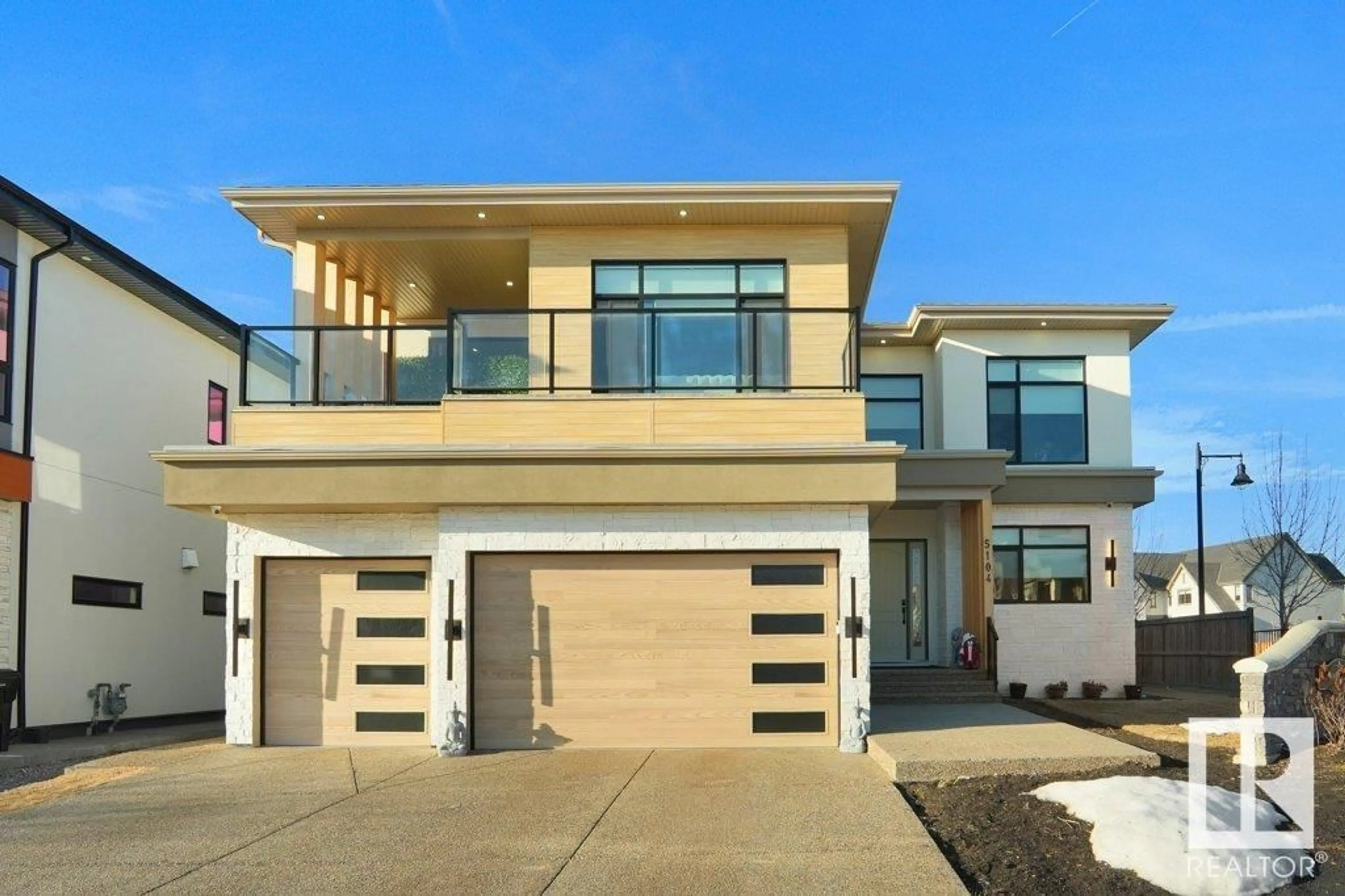 Home with vinyl exterior material, street for NW - 5104 WOOLSEY LI, Edmonton Alberta T6W2E1