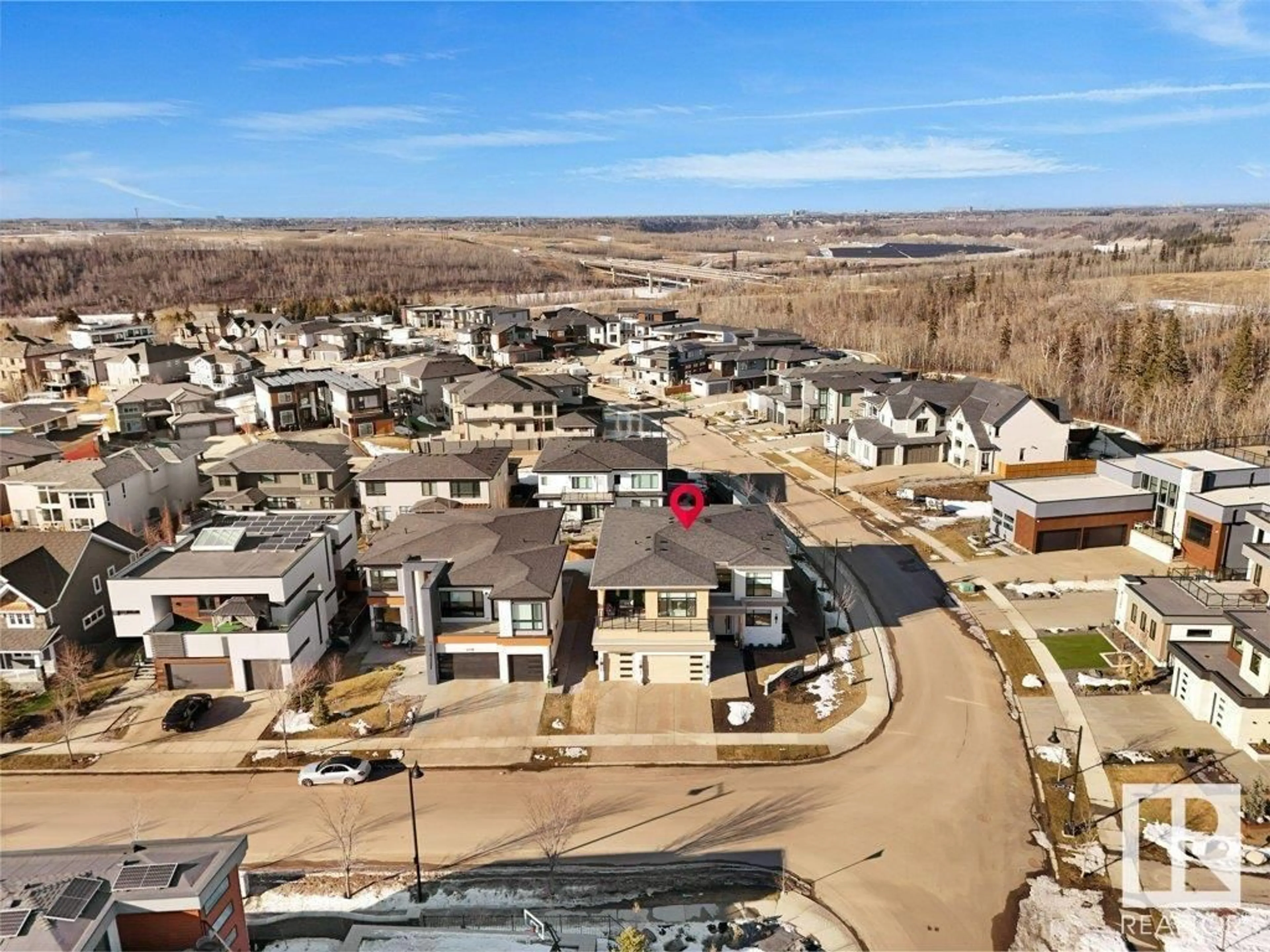 A pic from outside/outdoor area/front of a property/back of a property/a pic from drone, unknown for NW - 5104 WOOLSEY LI, Edmonton Alberta T6W2E1