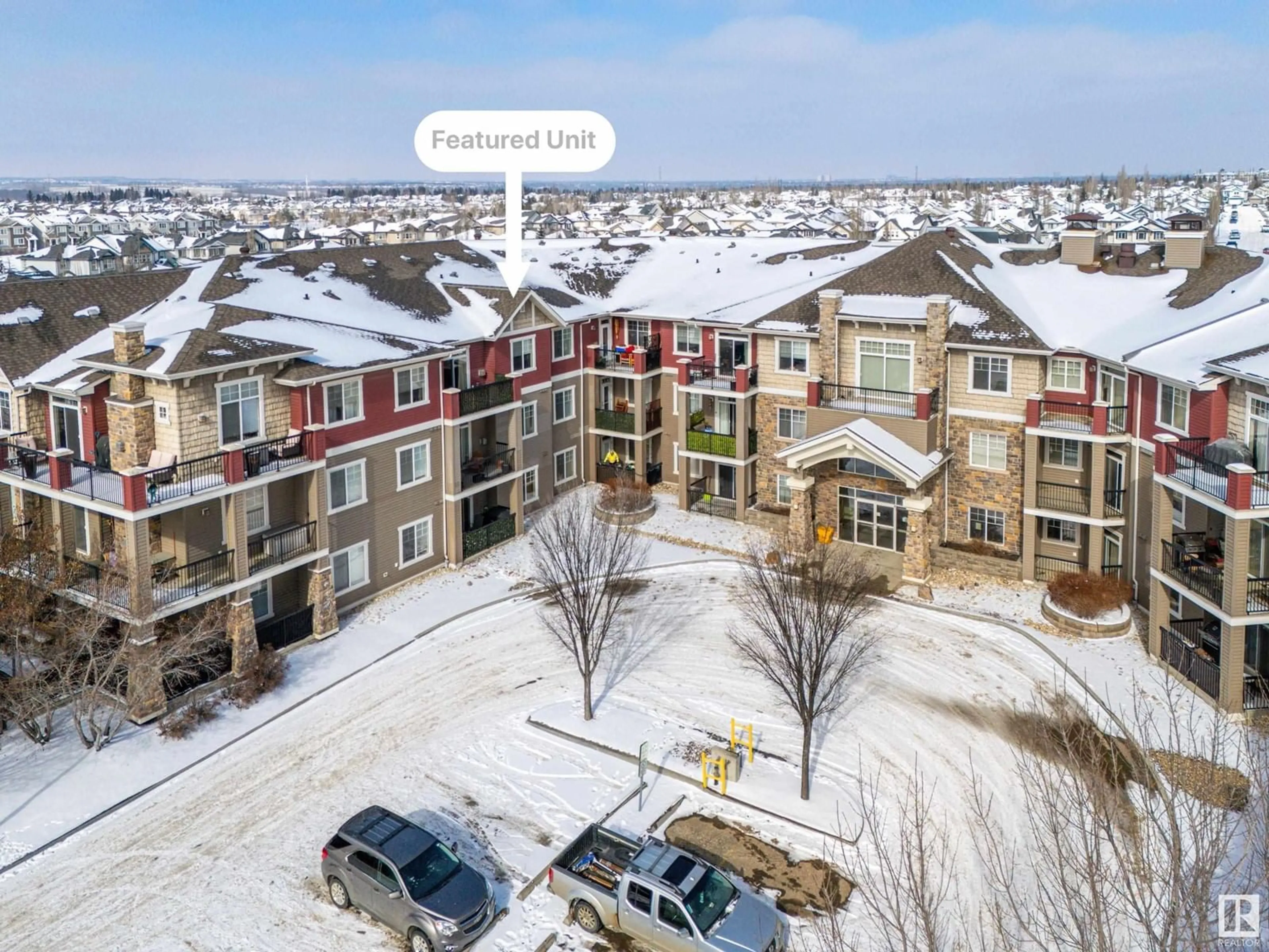 A pic from outside/outdoor area/front of a property/back of a property/a pic from drone, unknown for #304 2503 Hanna CR NW, Edmonton Alberta T6R0H1