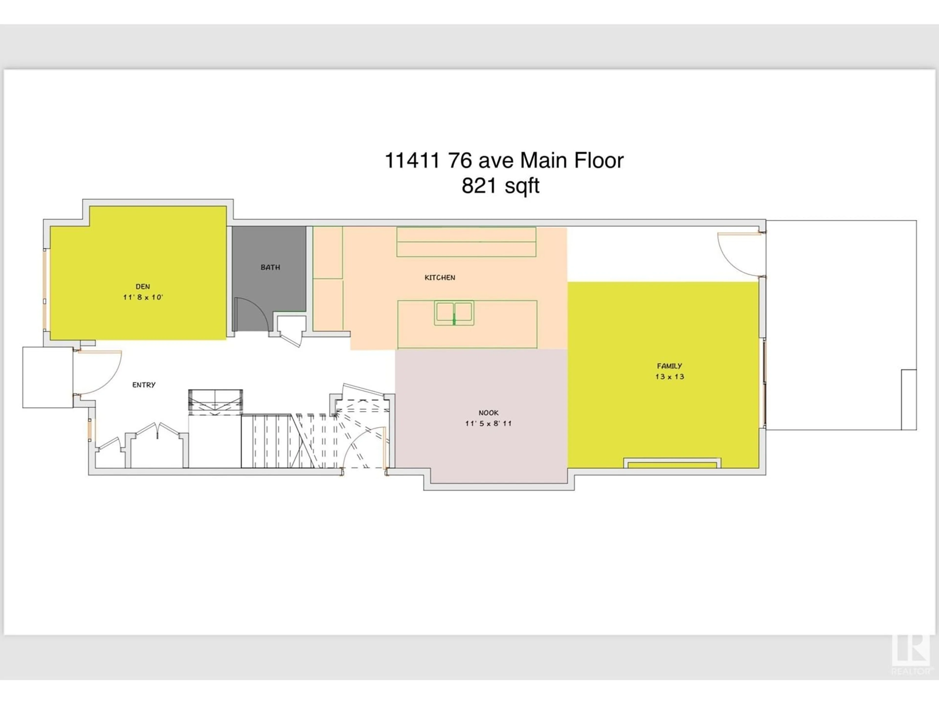 Floor plan for 11411 76 AV, Edmonton Alberta T6G0K5