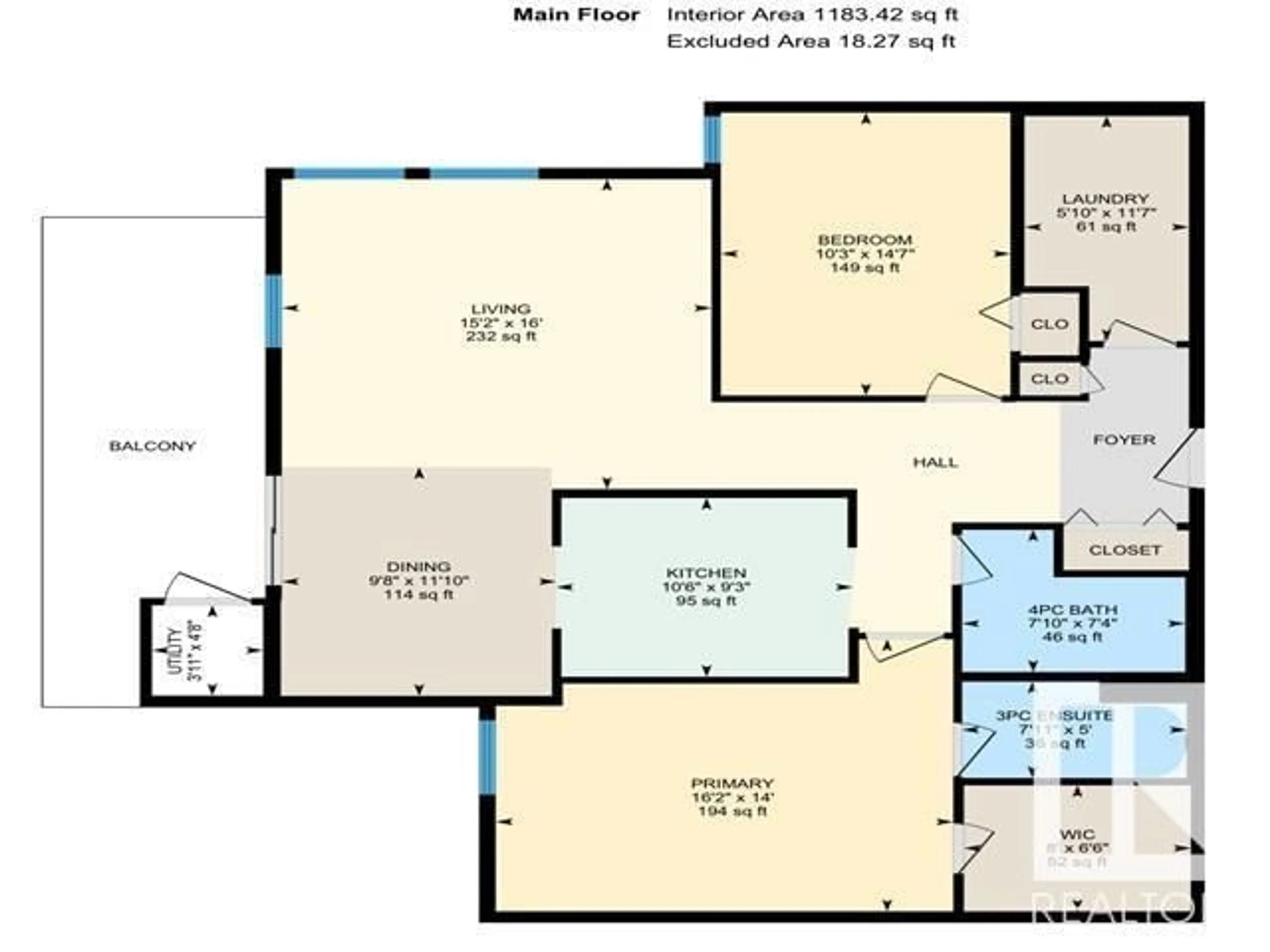Floor plan for #111 - 9535 176 ST, Edmonton Alberta T5T6C8
