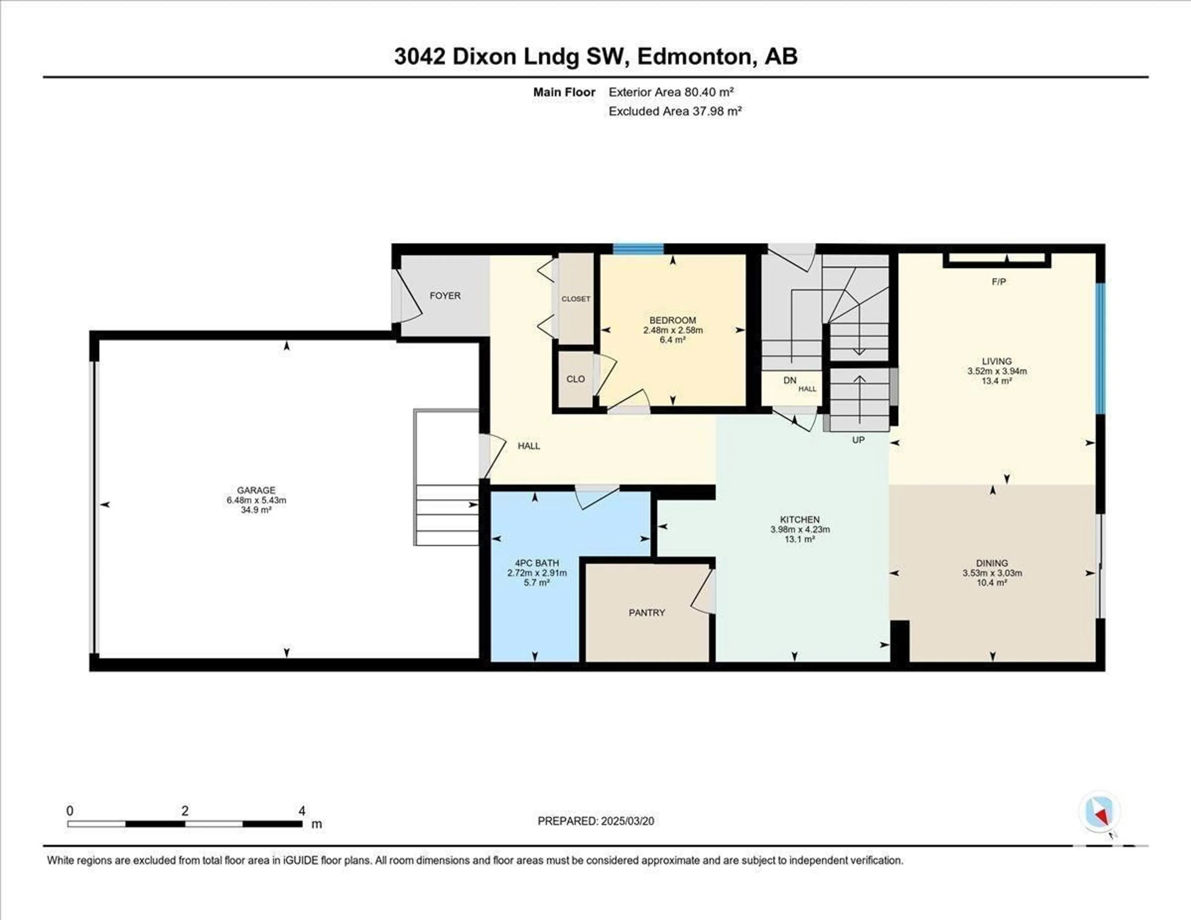 Floor plan for 3042 DIXON LD, Edmonton Alberta T6W5L2