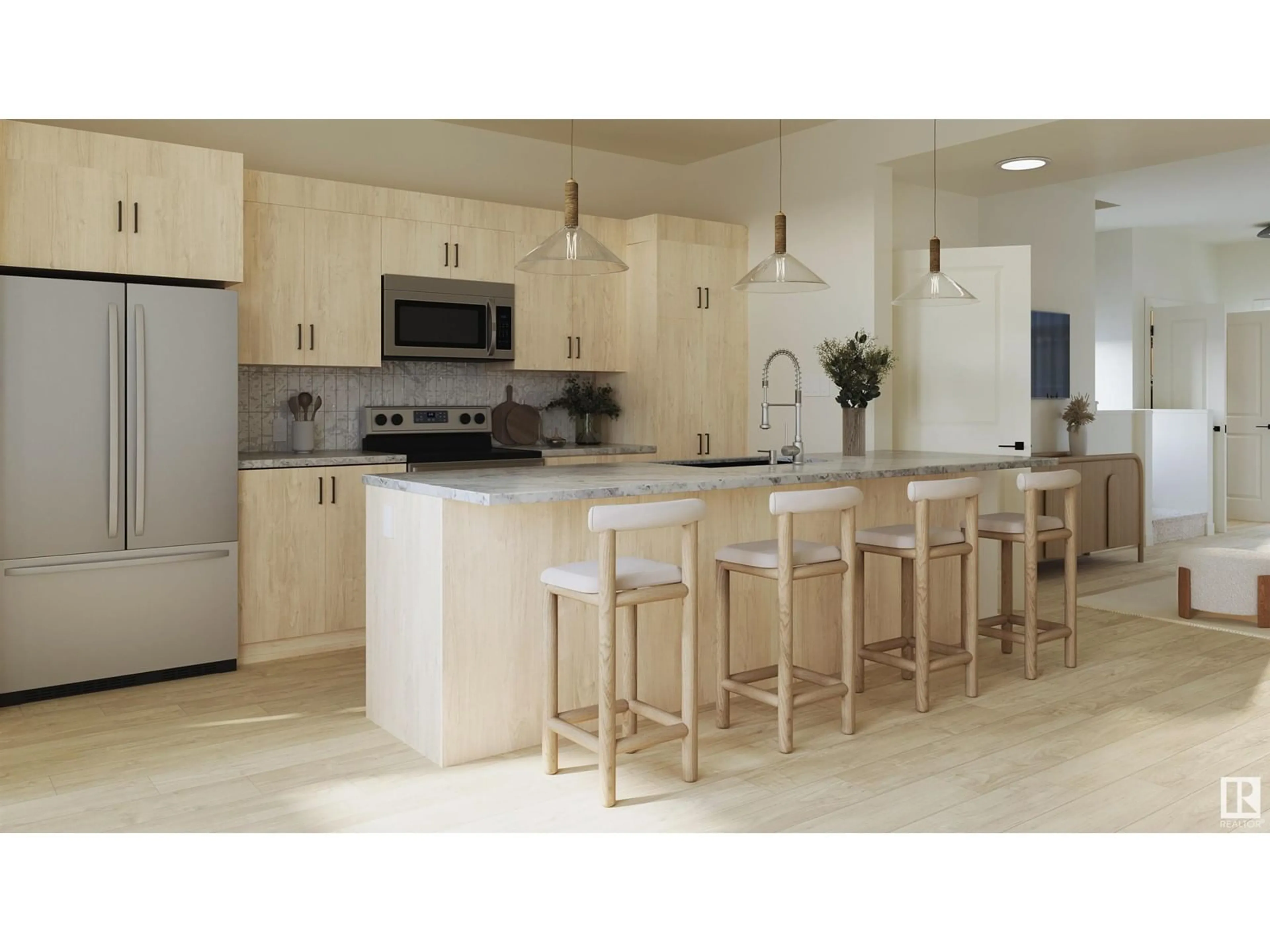 Open concept kitchen, ceramic/tile floor for SW - 5811 KOOTOOK LI, Edmonton Alberta T6W4Z6