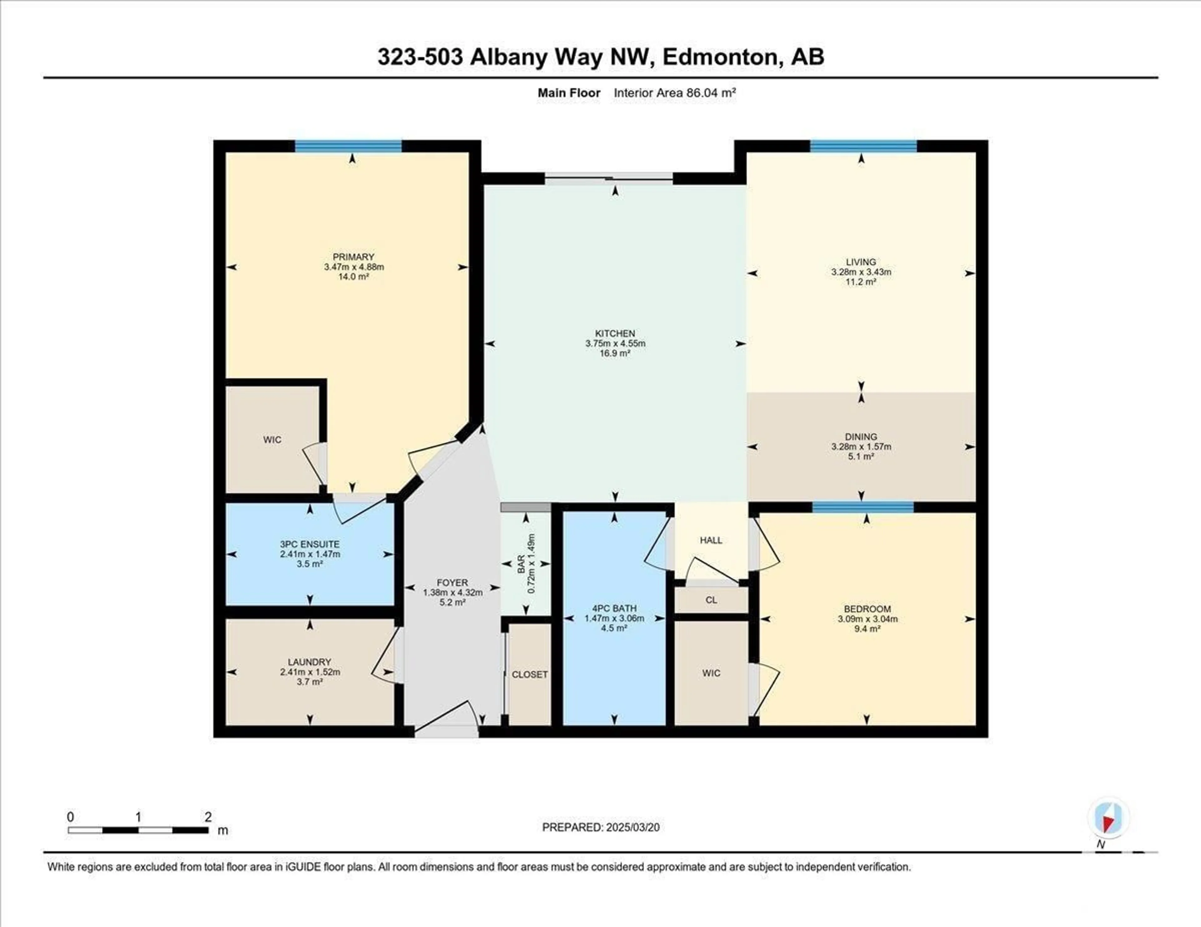Floor plan for #323 - 503 ALBANY WY, Edmonton Alberta T6V0M5