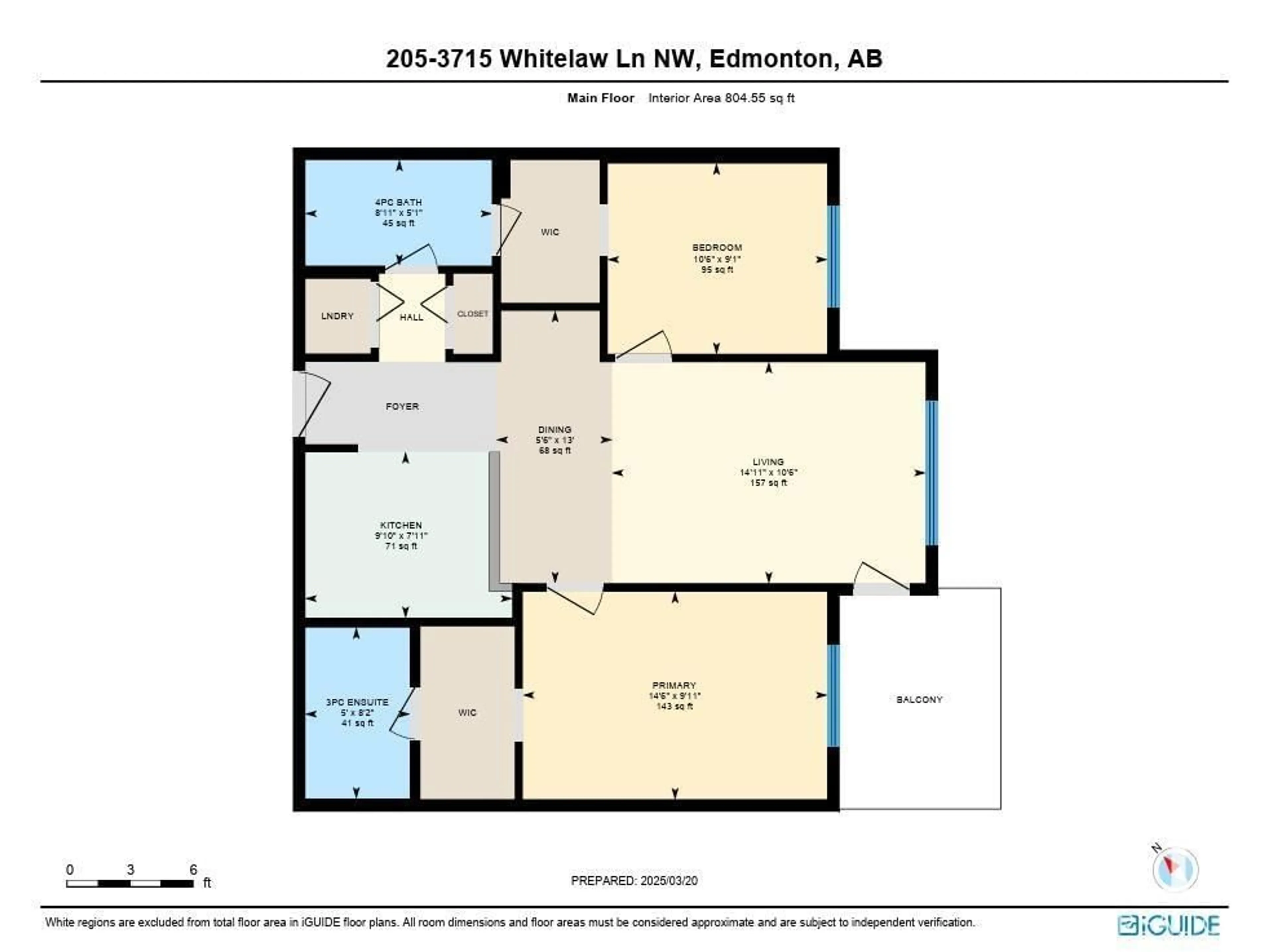 Floor plan for #205 - 3715 WHITELAW LN, Edmonton Alberta T6W2C3