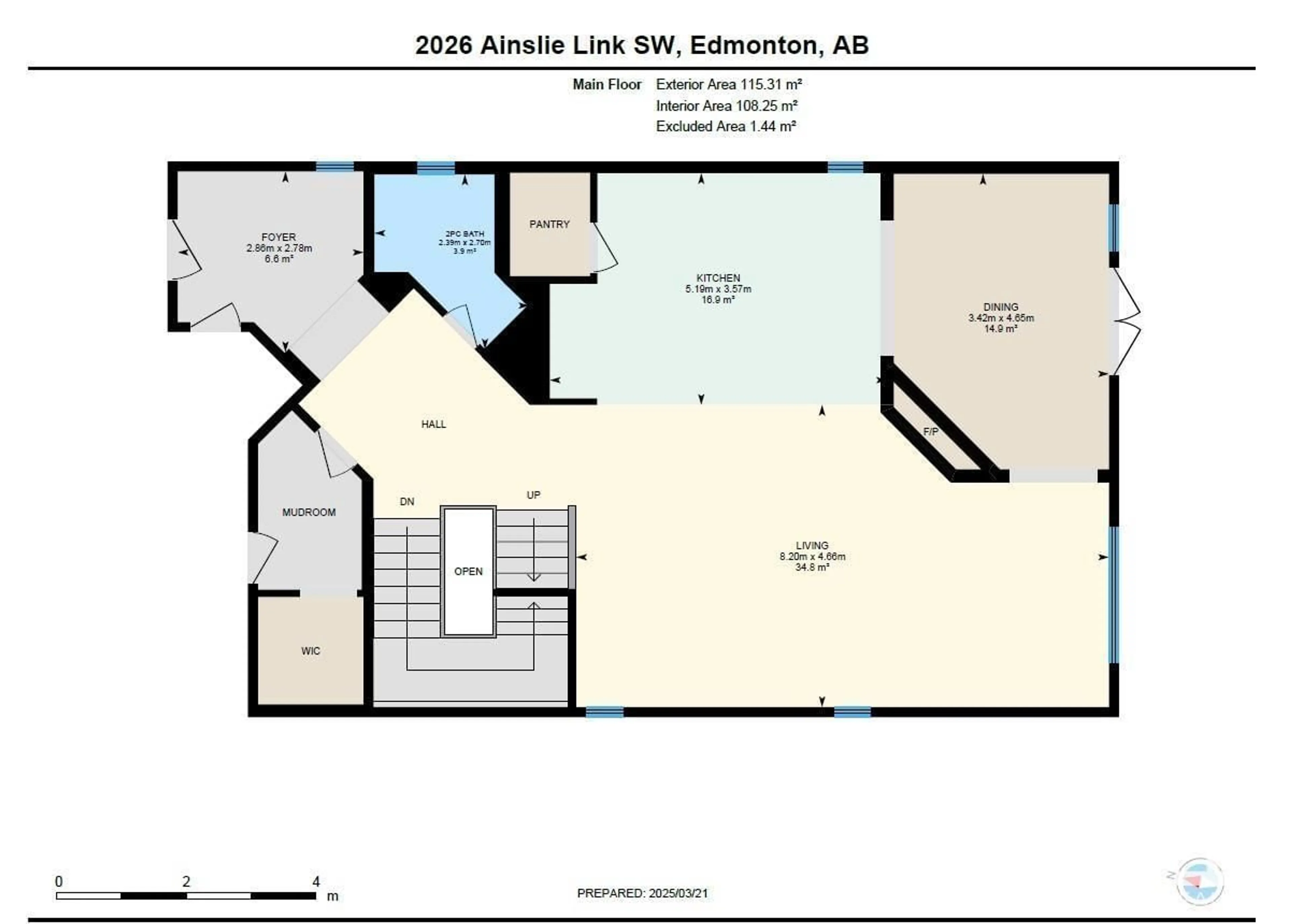 Floor plan for SW - 2026 AINSLIE LI, Edmonton Alberta T6W2M2