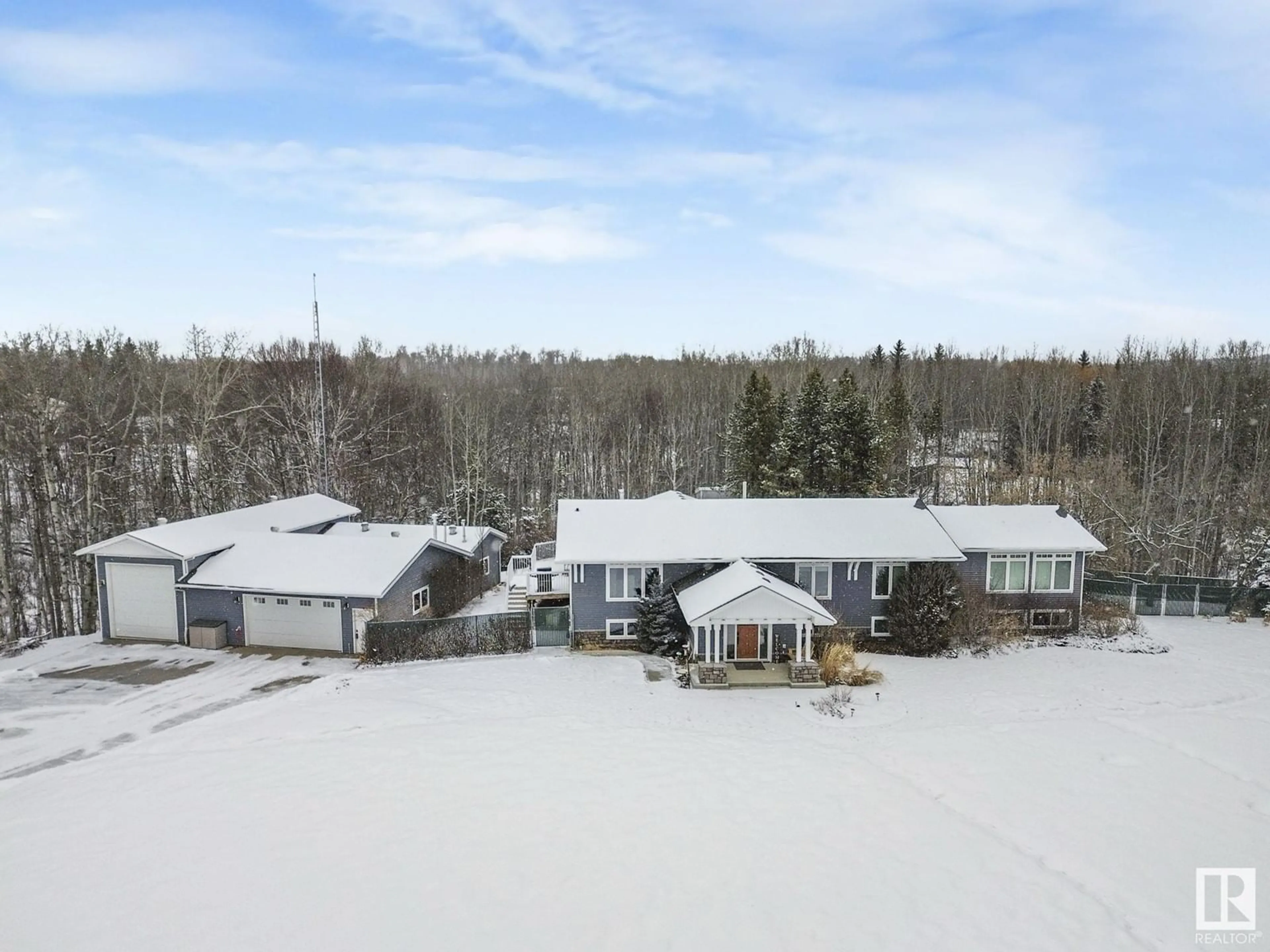 A pic from outside/outdoor area/front of a property/back of a property/a pic from drone, unknown for #28 1103 TWP ROAD 540, Rural Parkland County Alberta T7Y0A6