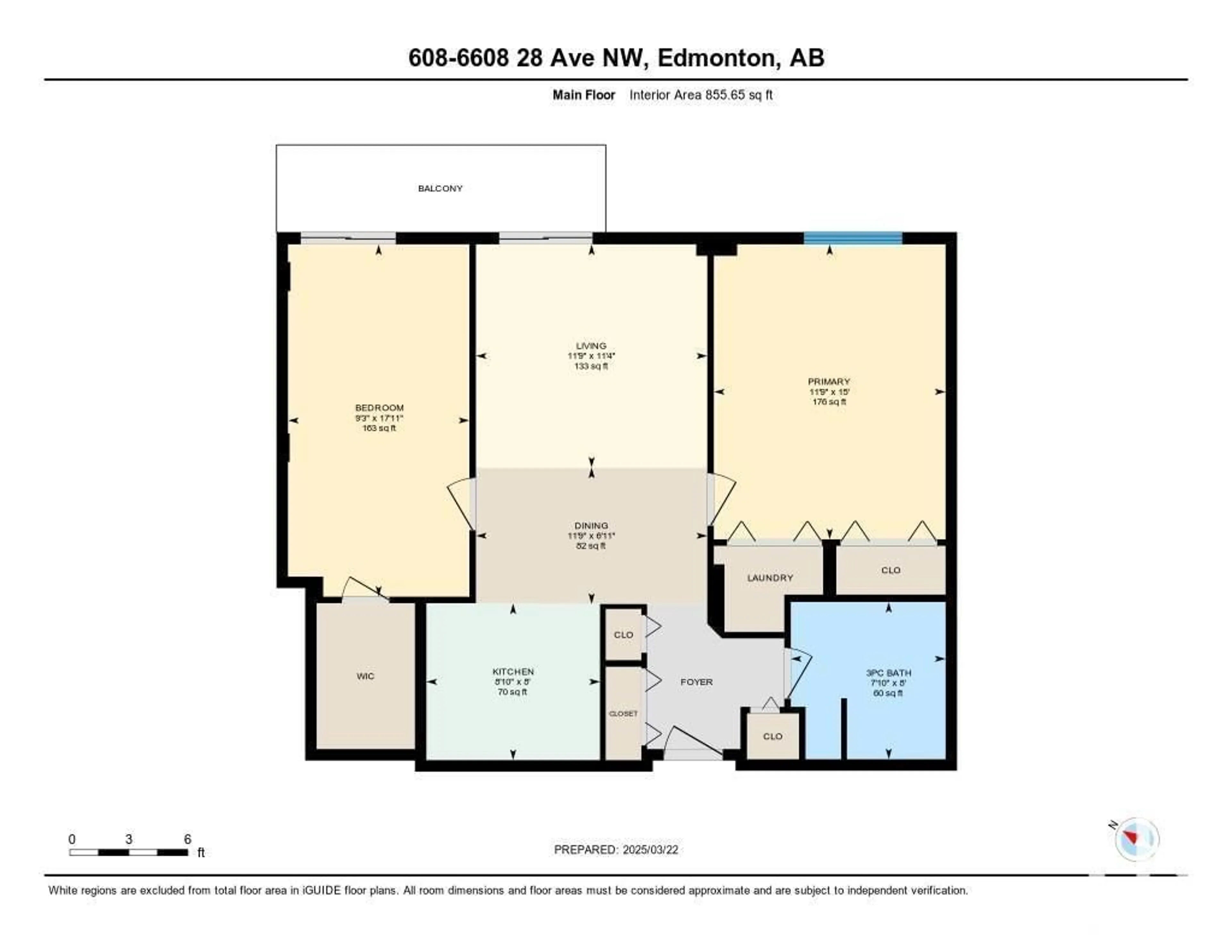 Floor plan for #608 - 6608 28 AV, Edmonton Alberta T6K2R1
