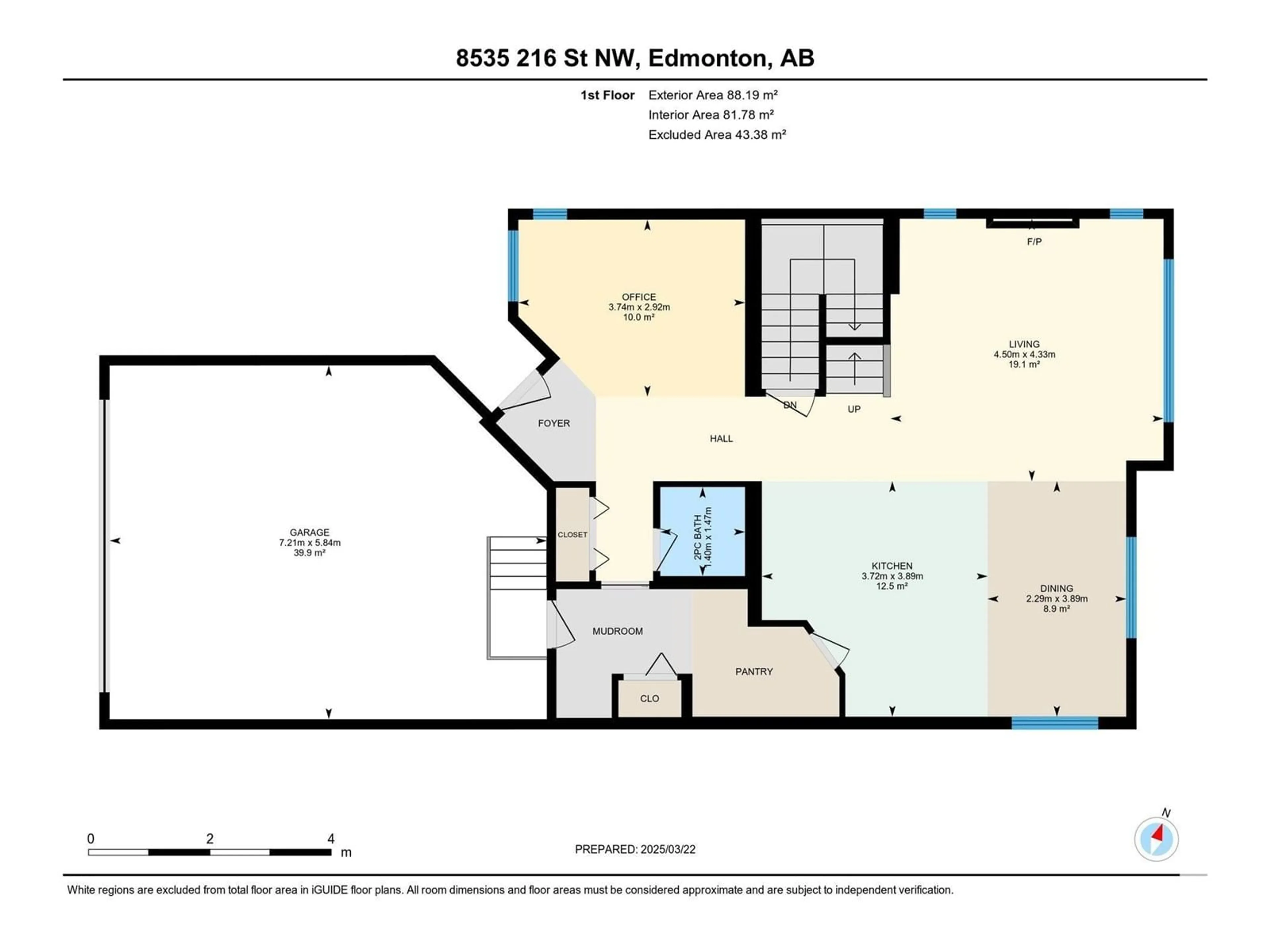 Floor plan for 8535 216 ST NW, Edmonton Alberta T5T4R5