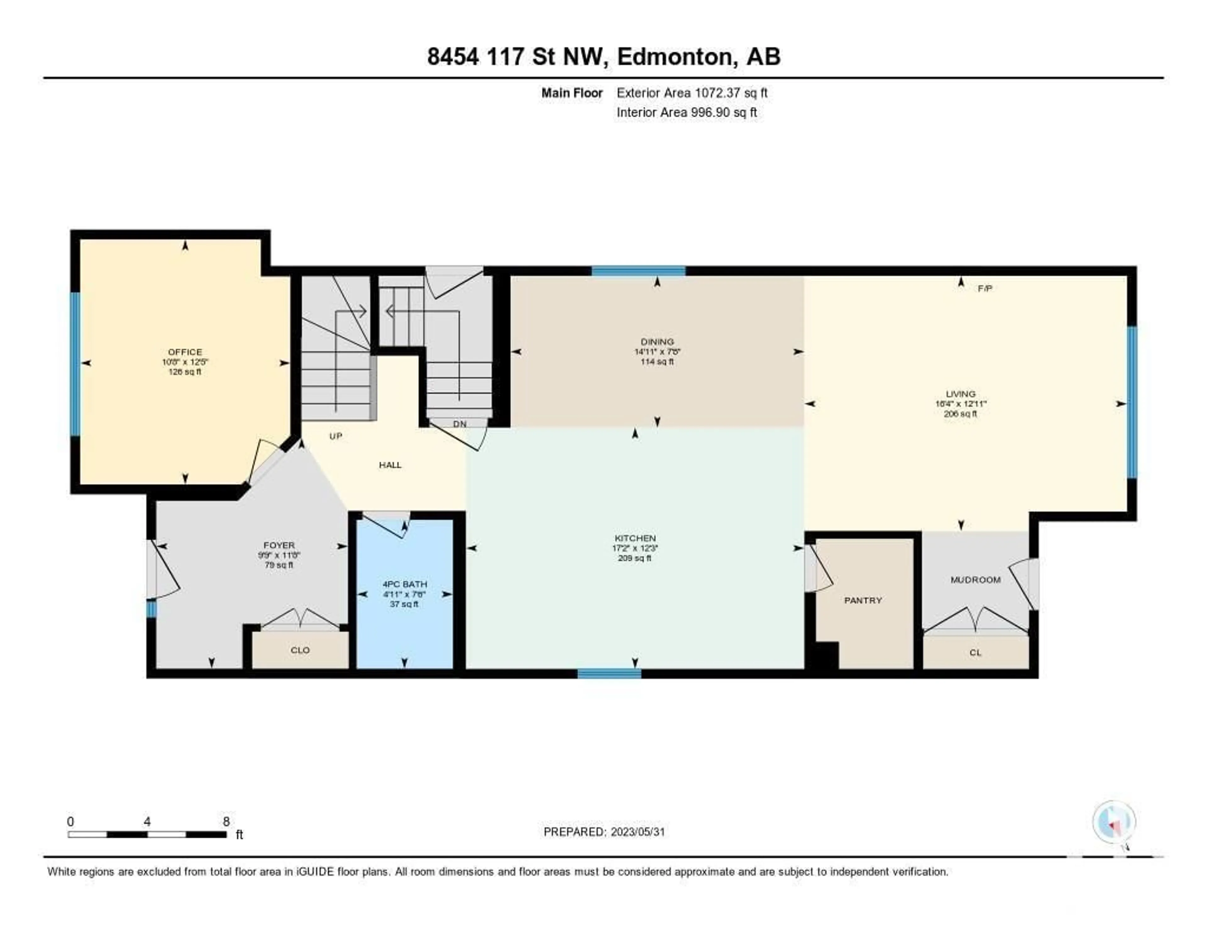 Floor plan for 8454 117 ST, Edmonton Alberta T6G1R4