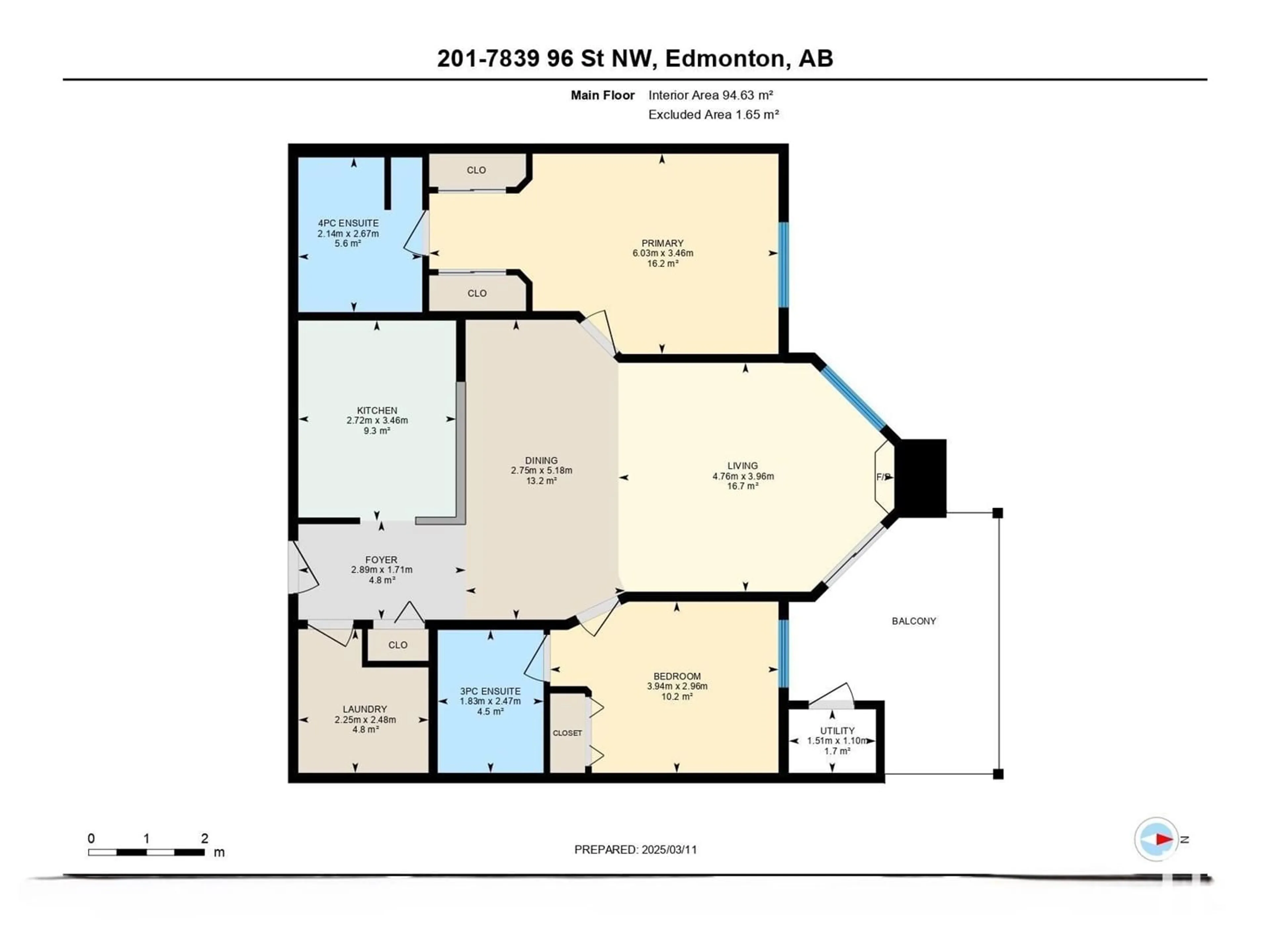Floor plan for #201 - 7839 96 ST, Edmonton Alberta T6C4R4