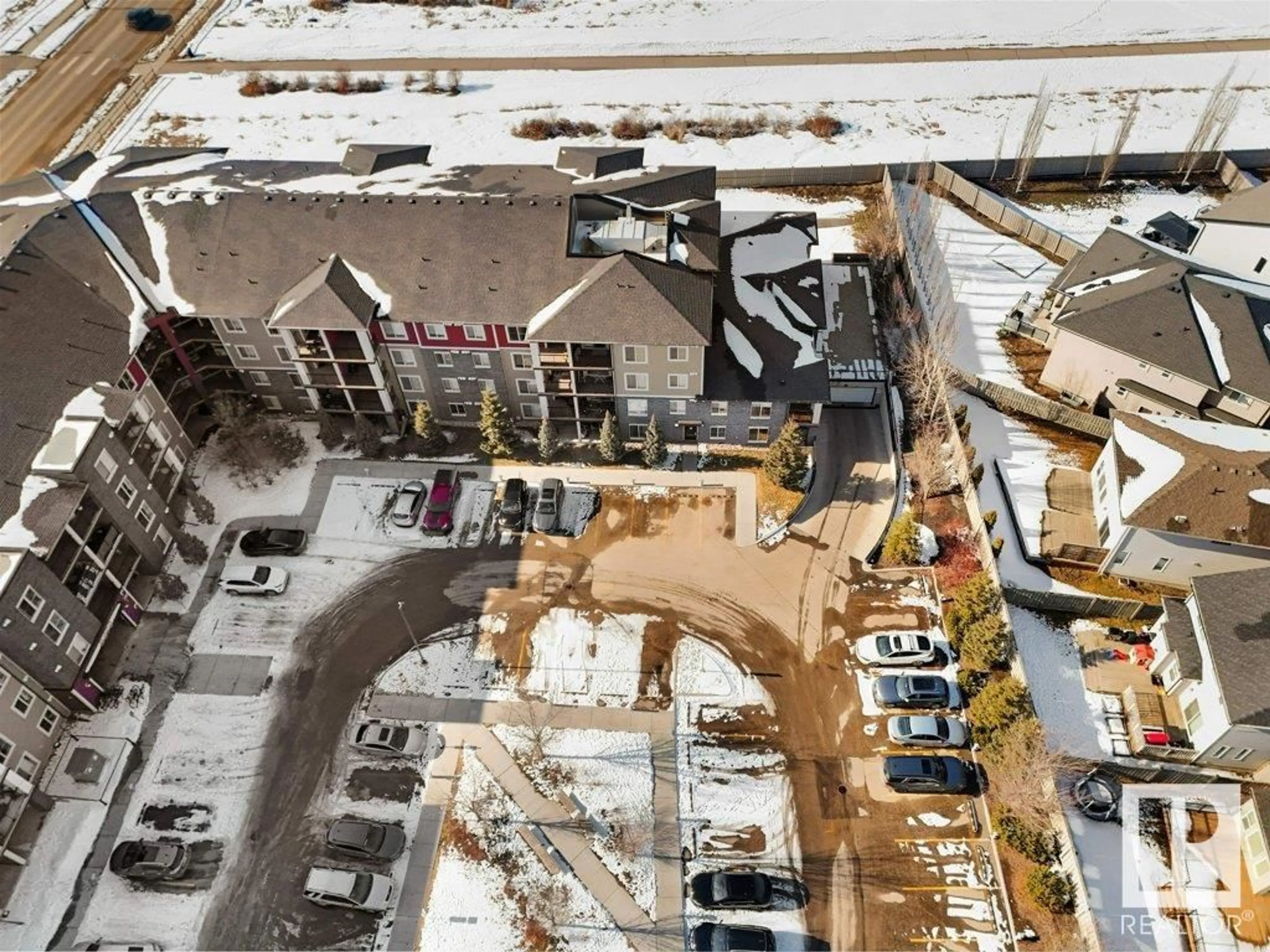 A pic from outside/outdoor area/front of a property/back of a property/a pic from drone, city buildings view from balcony for #321 - 5370 CHAPPELLE RD, Edmonton Alberta T6W3L5