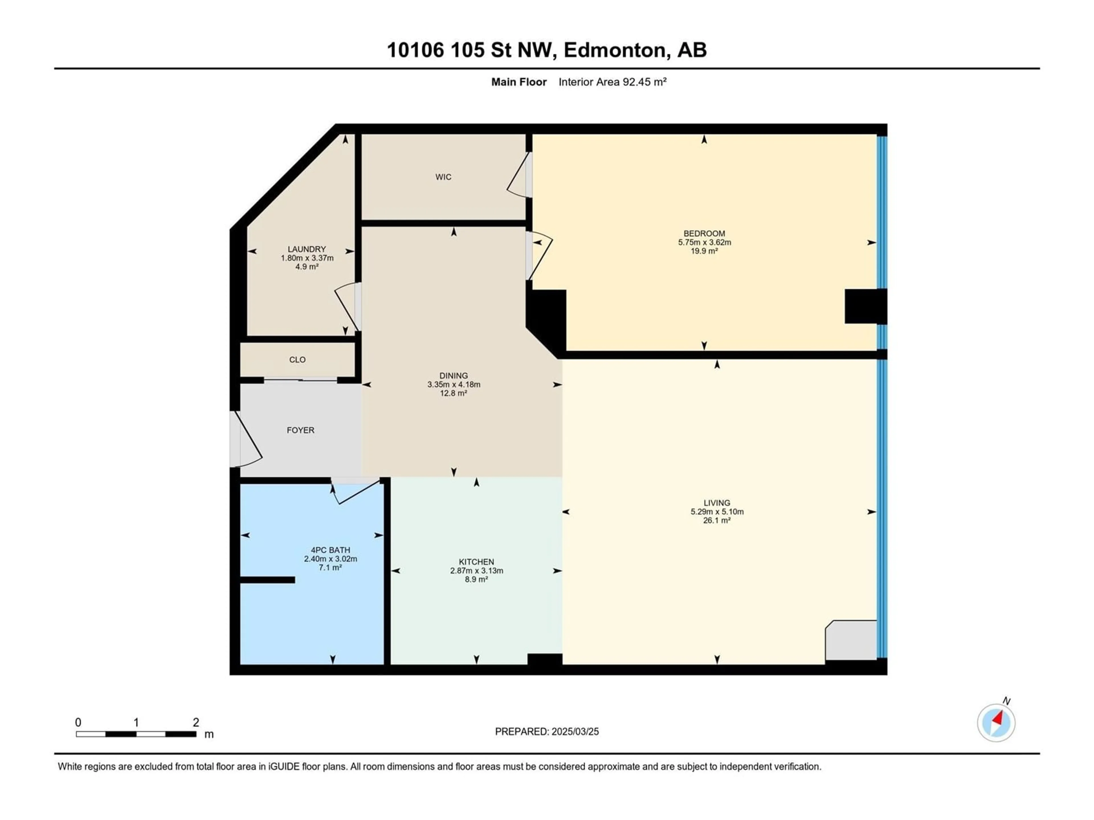 Floor plan for #702 - 10106 105 ST, Edmonton Alberta T5J5E7