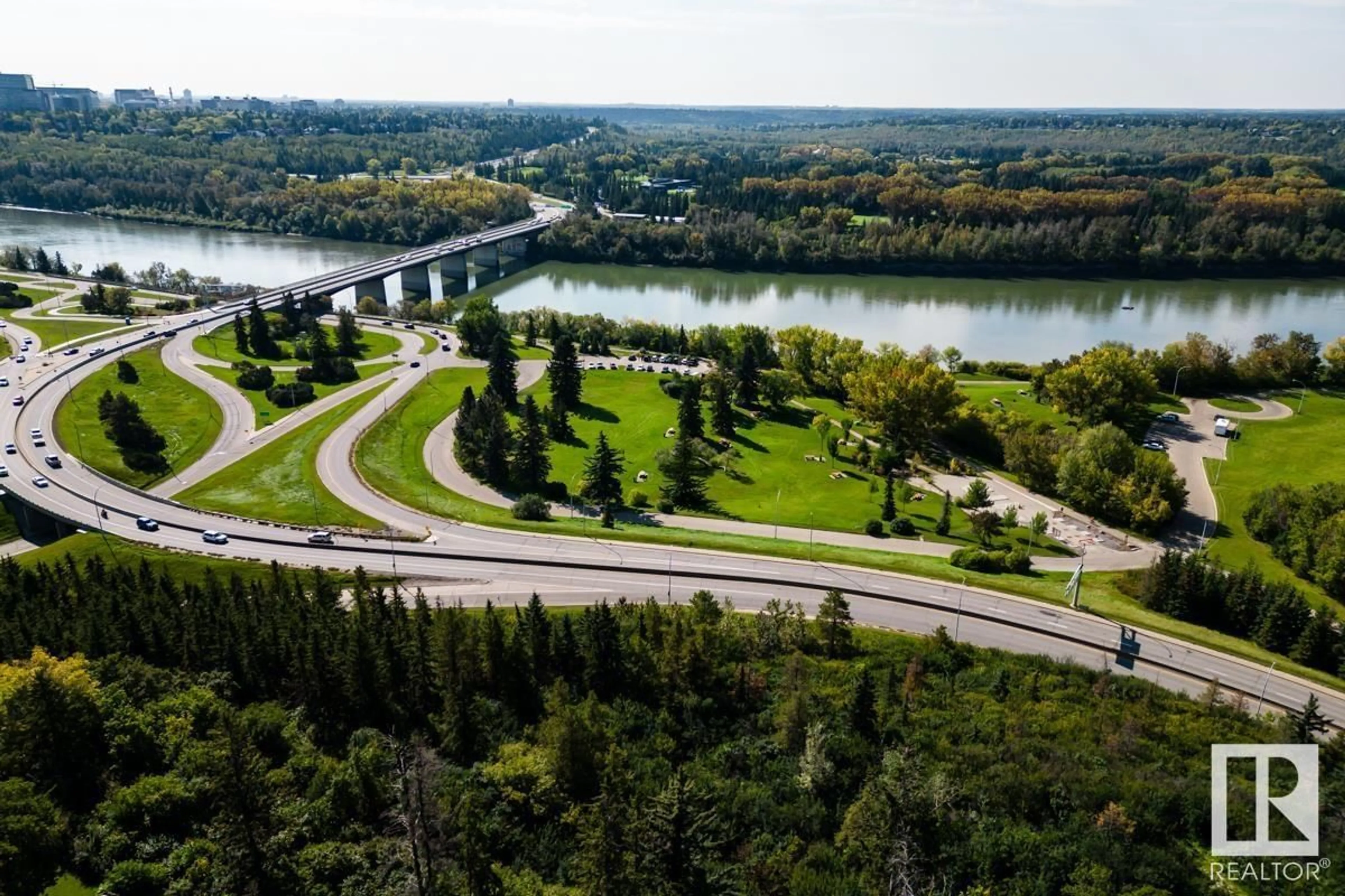 A pic from outside/outdoor area/front of a property/back of a property/a pic from drone, water/lake/river/ocean view for 604 - 10108 125 ST, Edmonton Alberta T5N4B6