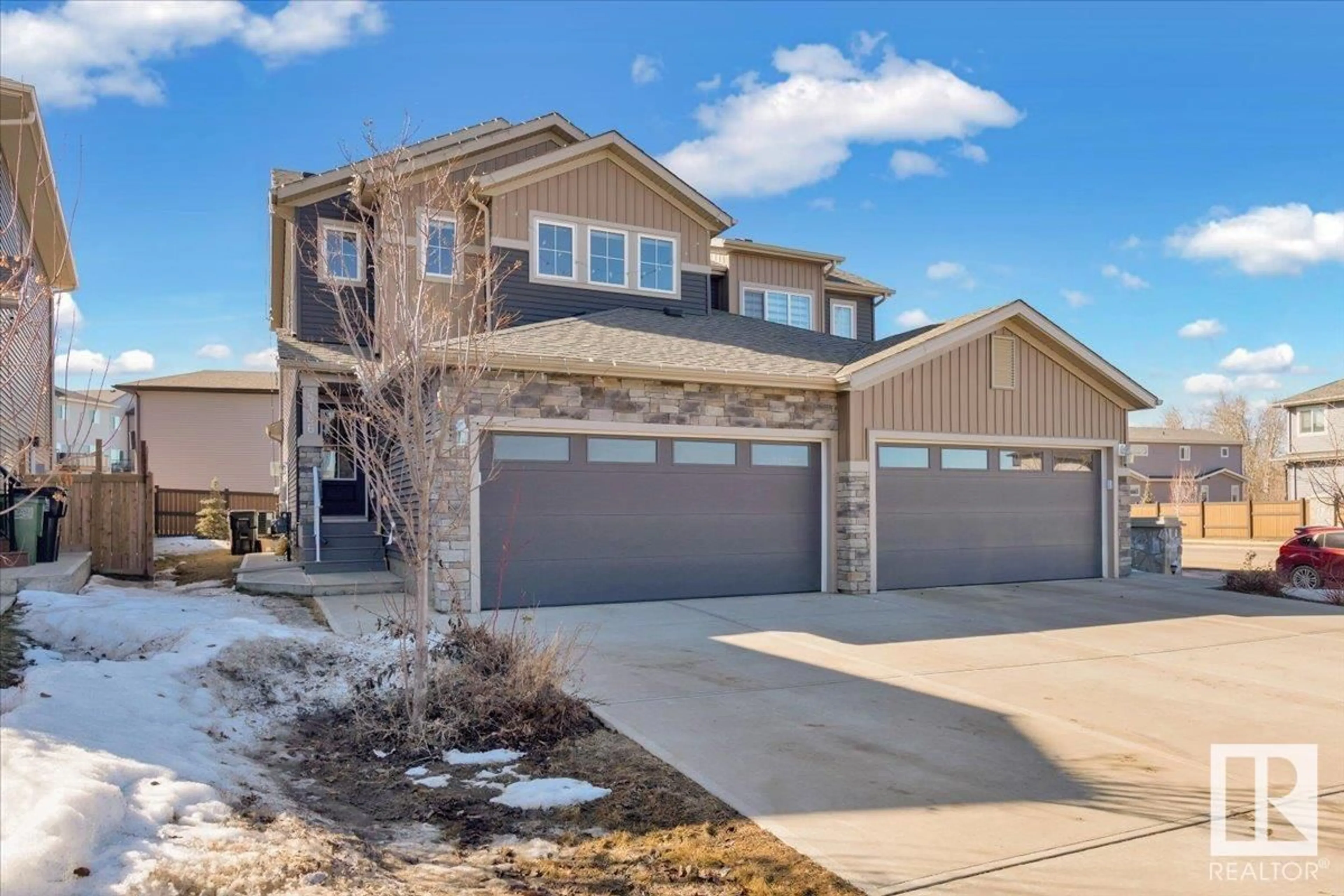 Home with brick exterior material, street for 5106 LARK CR, Edmonton Alberta T5S0N9