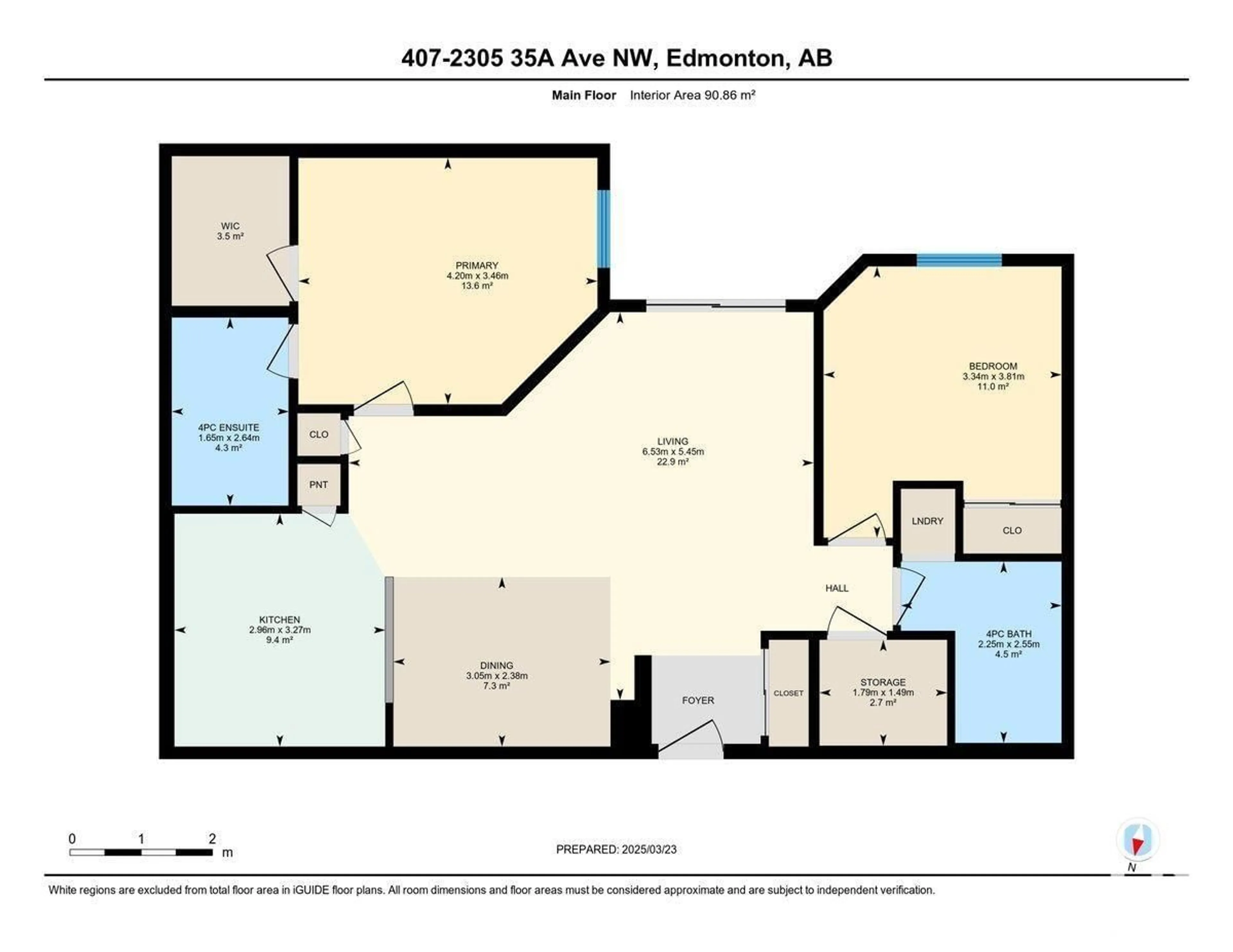 Floor plan for #407 - 2305 35A AV, Edmonton Alberta T6T1Z2