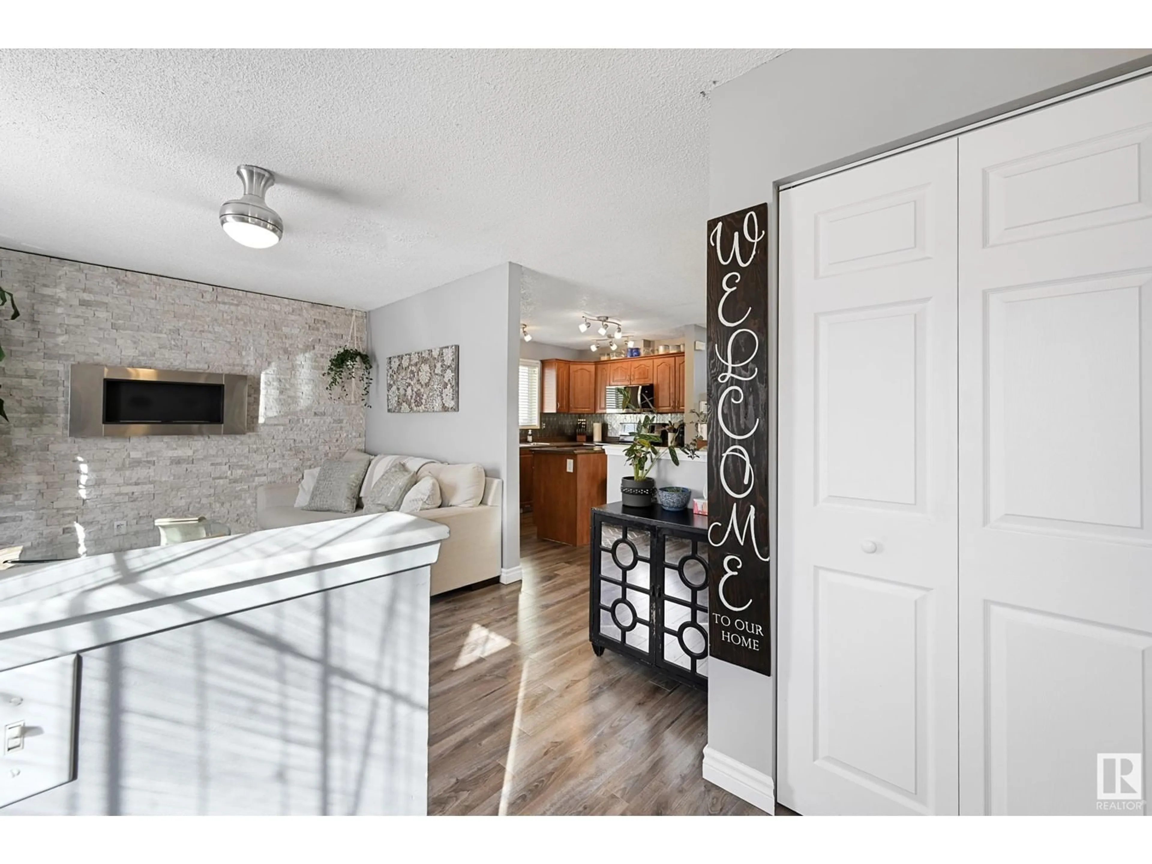 Open concept kitchen, ceramic/tile floor for 16225 57 ST NW, Edmonton Alberta T5Y2V2