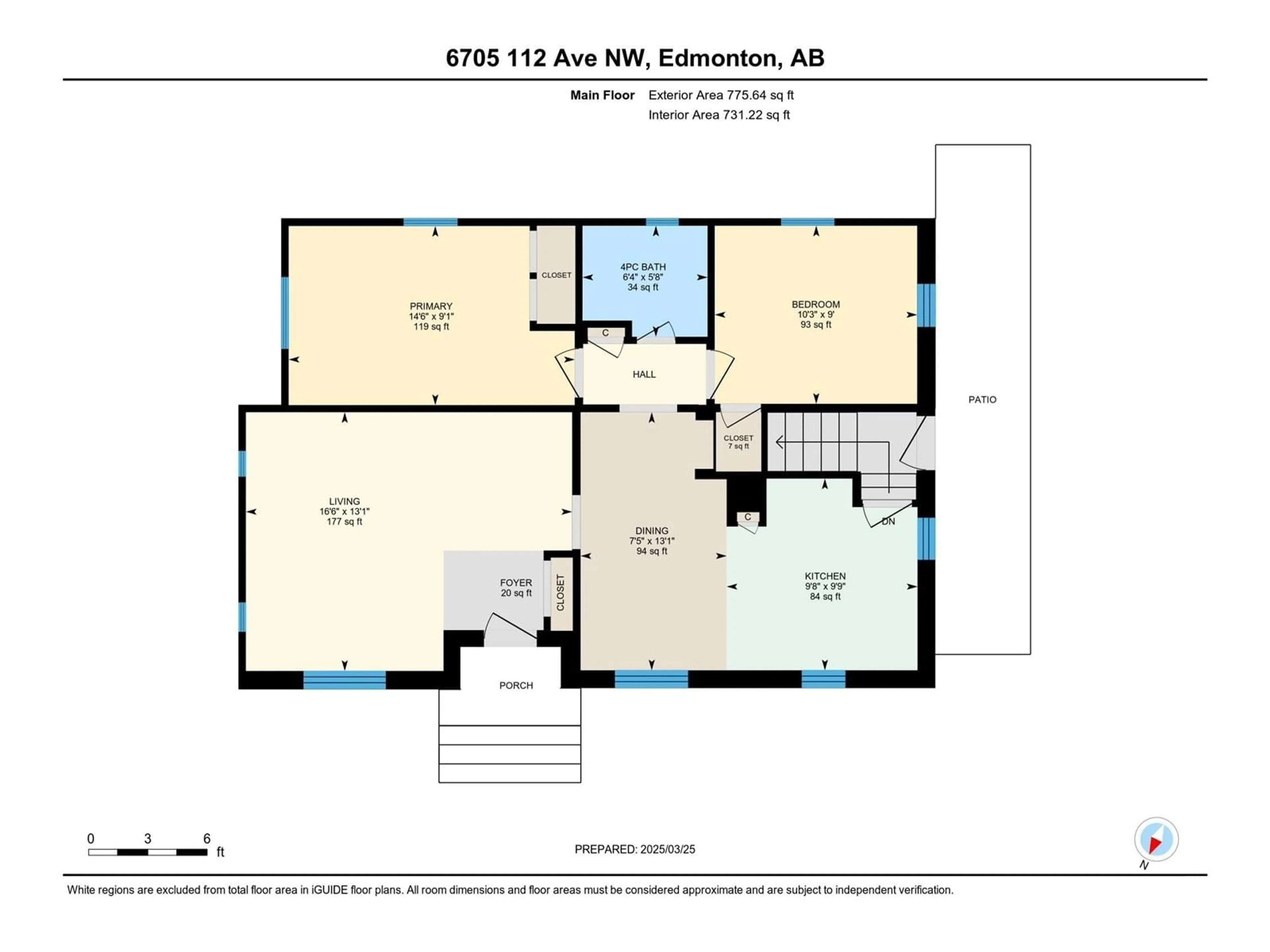 Floor plan for 6705 112 AV, Edmonton Alberta T5B0C6