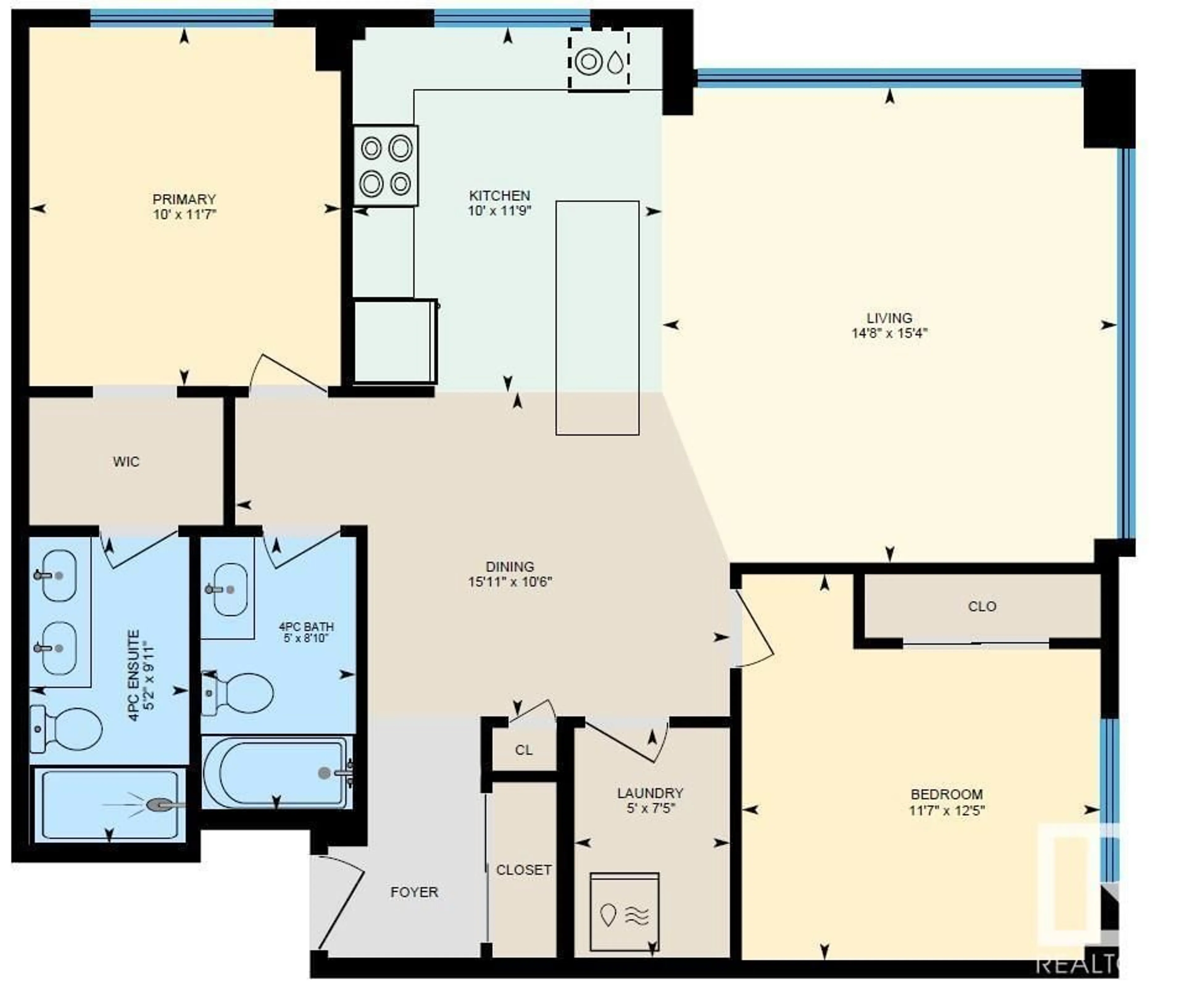 Floor plan for #409 - 5151 WINDERMERE BV, Edmonton Alberta T6W2K4