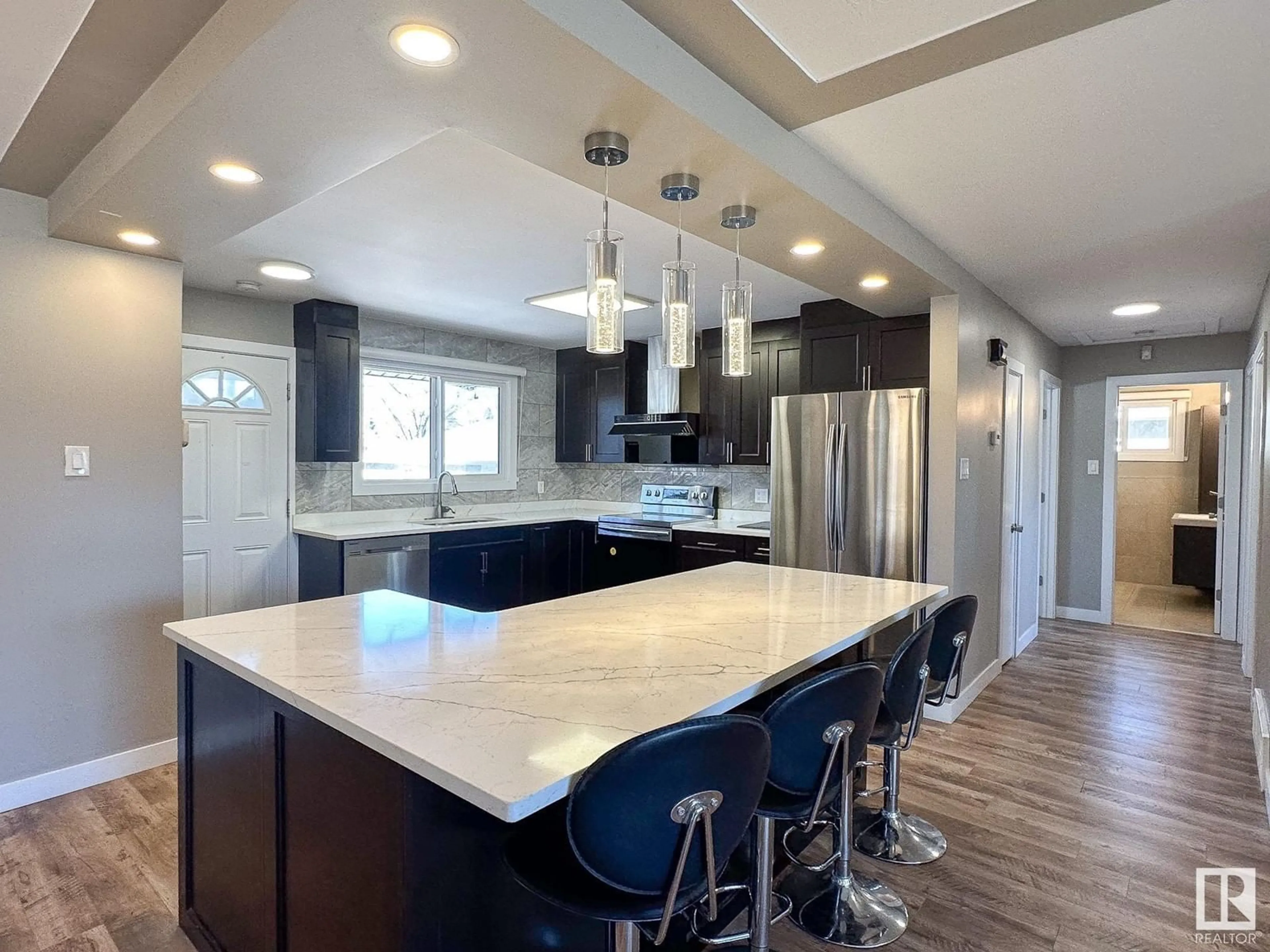 Open concept kitchen, ceramic/tile floor for 8406 149 ST, Edmonton Alberta T5R1B4