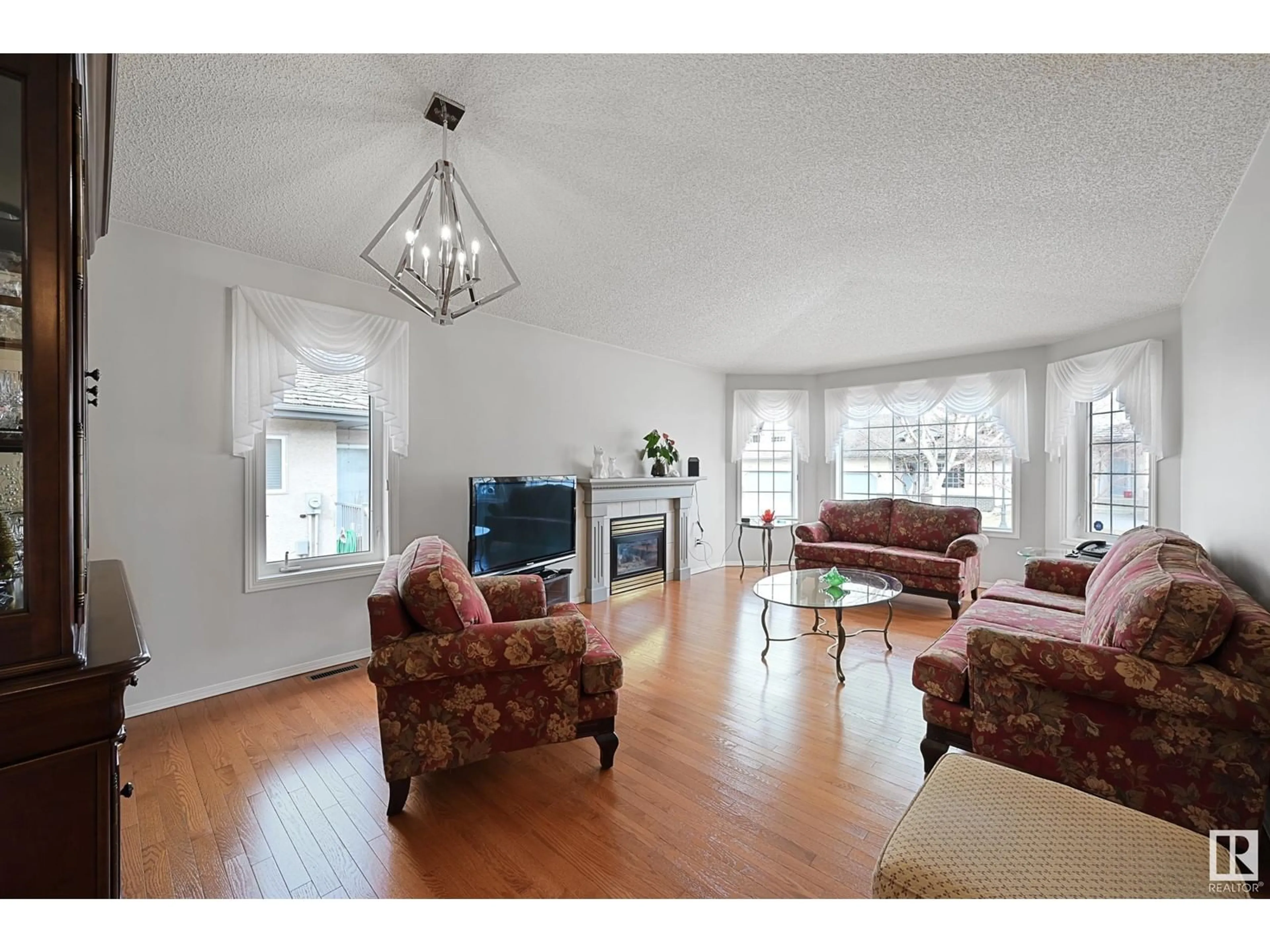 Living room with furniture, wood/laminate floor for 215 - 128 BLACKBURN DR, Edmonton Alberta T6W1B9