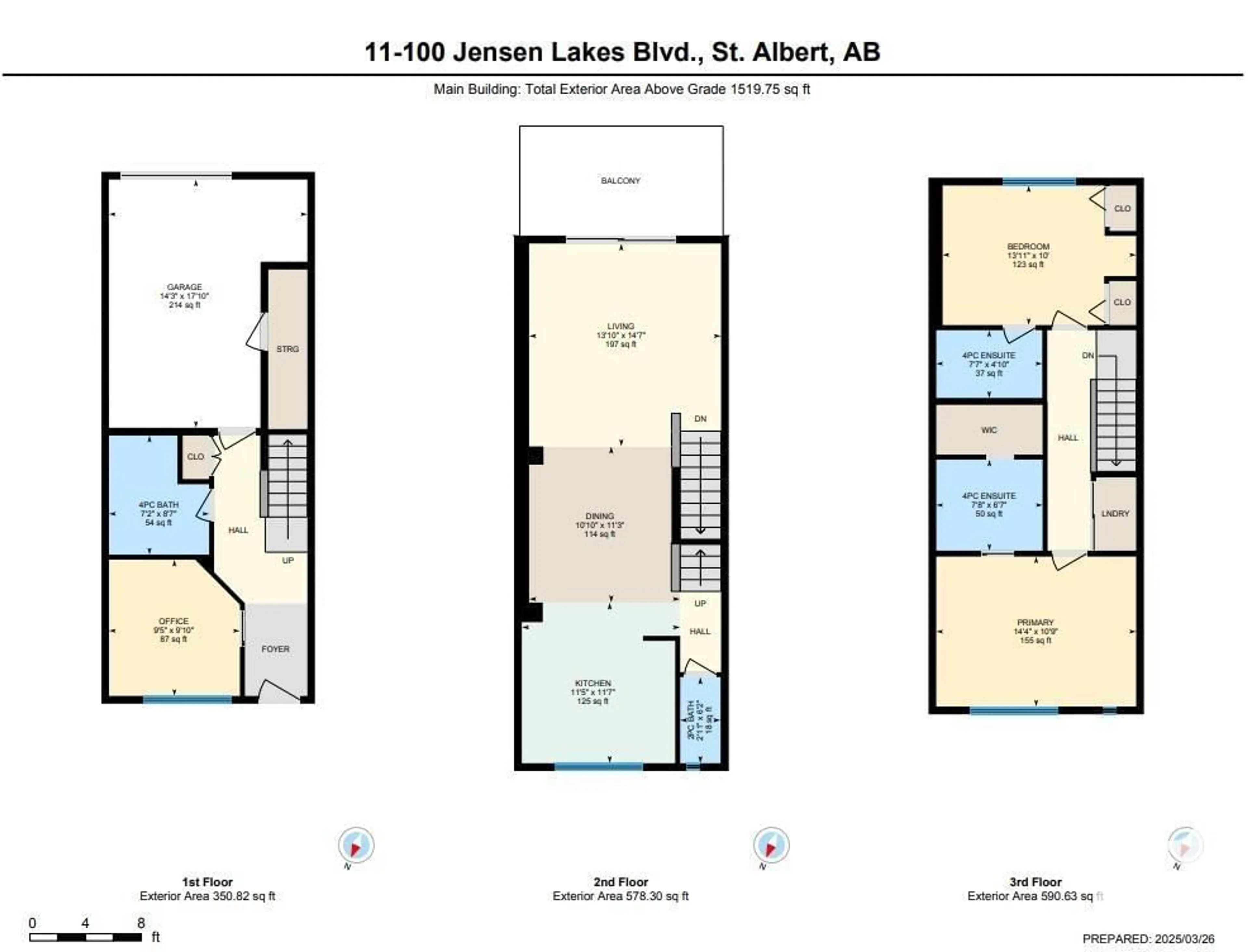 Floor plan for #11 - 100 JENSEN LAKES BV, St. Albert Alberta T8N7T9