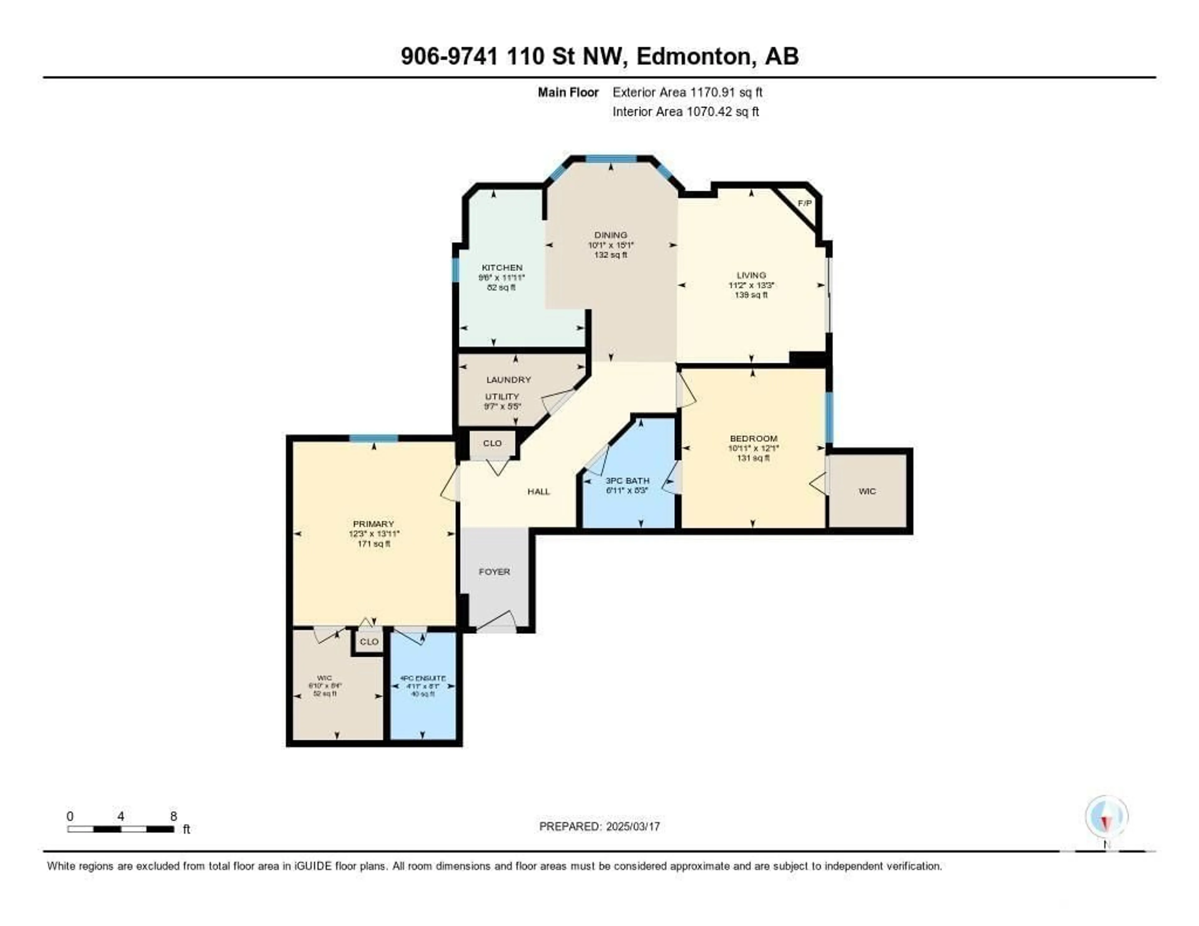 Floor plan for 906 - 9741 110 ST NW, Edmonton Alberta T5K2V8