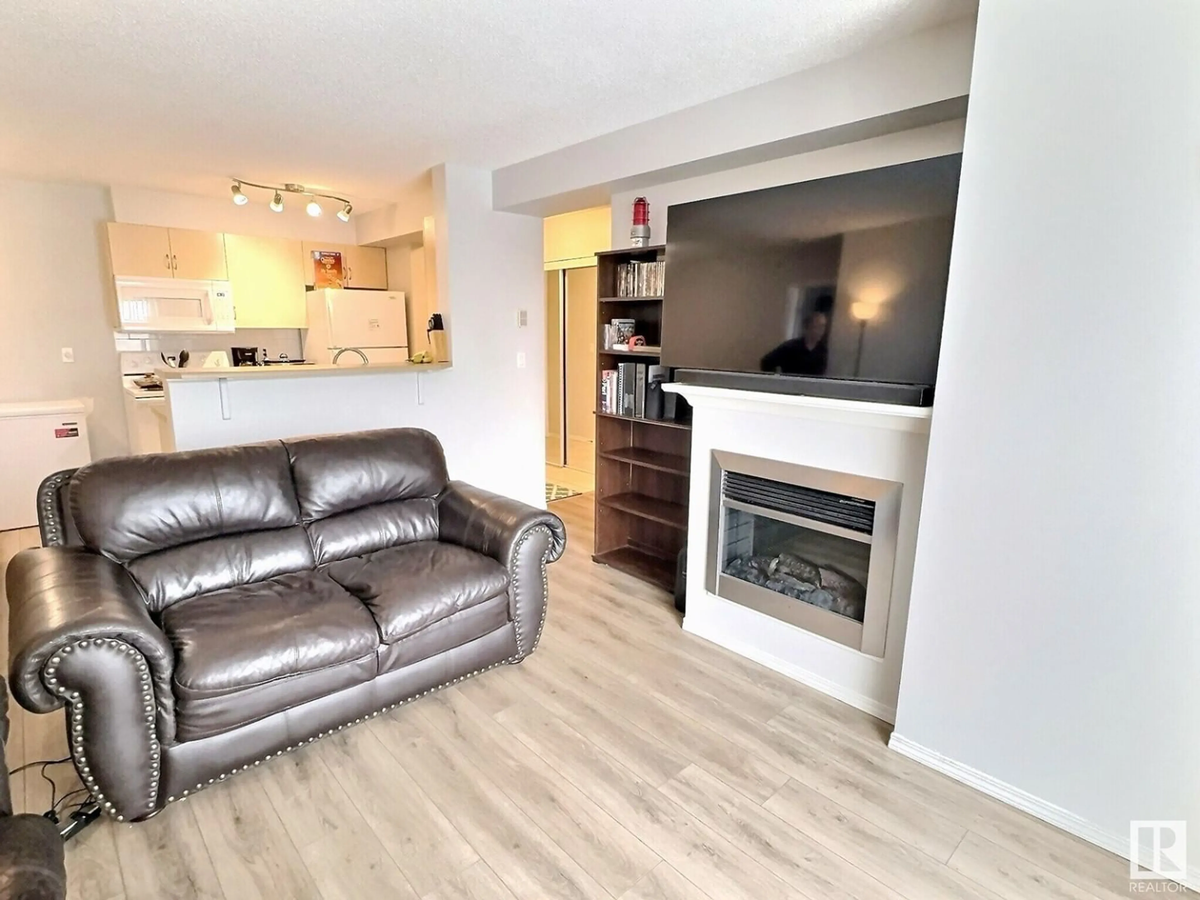 Living room with furniture, unknown for #417 - 17003 67 AV, Edmonton Alberta T5T6Y5