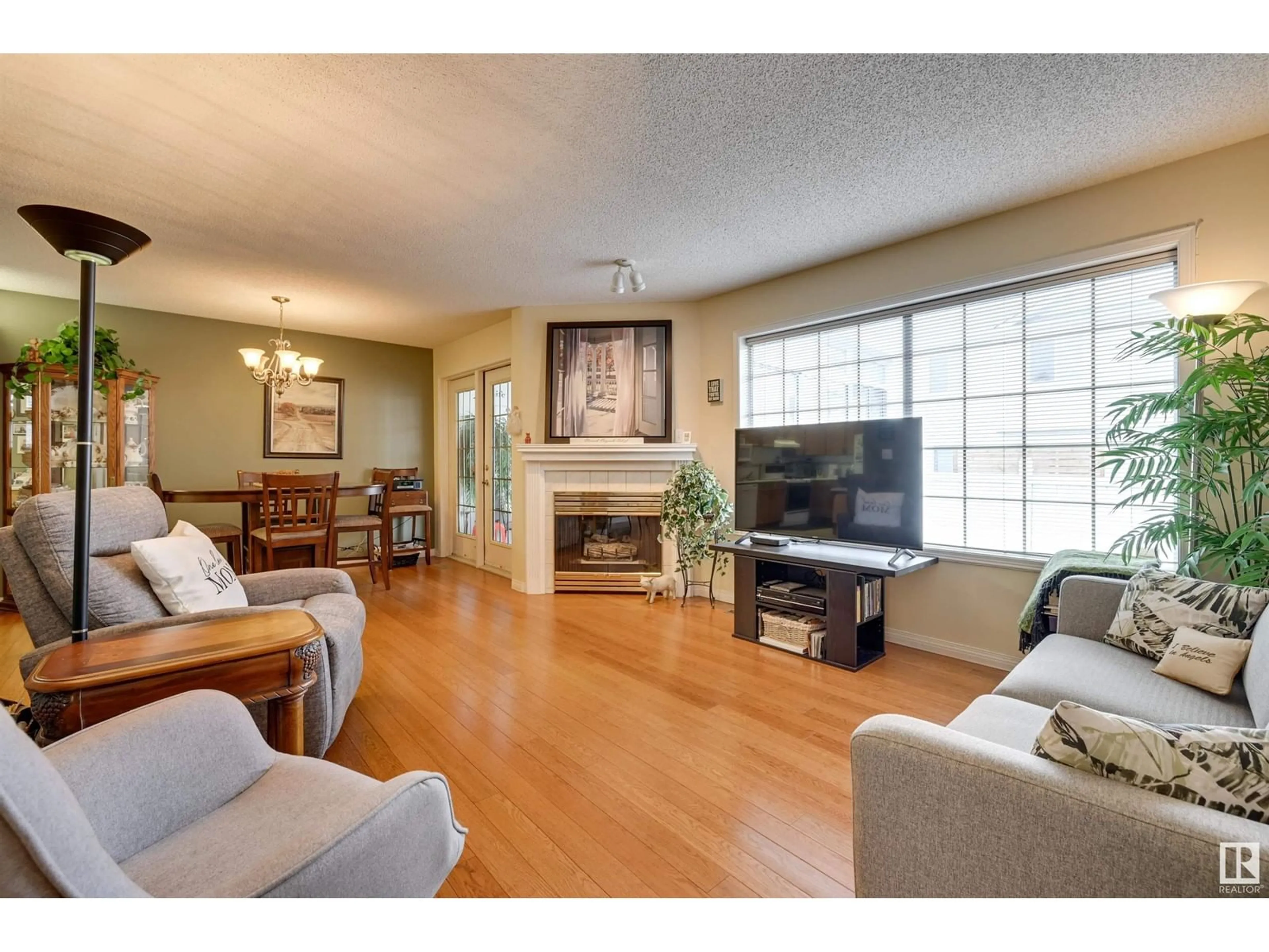 Living room with furniture, wood/laminate floor for NW - 1013 YOUVILLE DR W, Edmonton Alberta T6L6T2