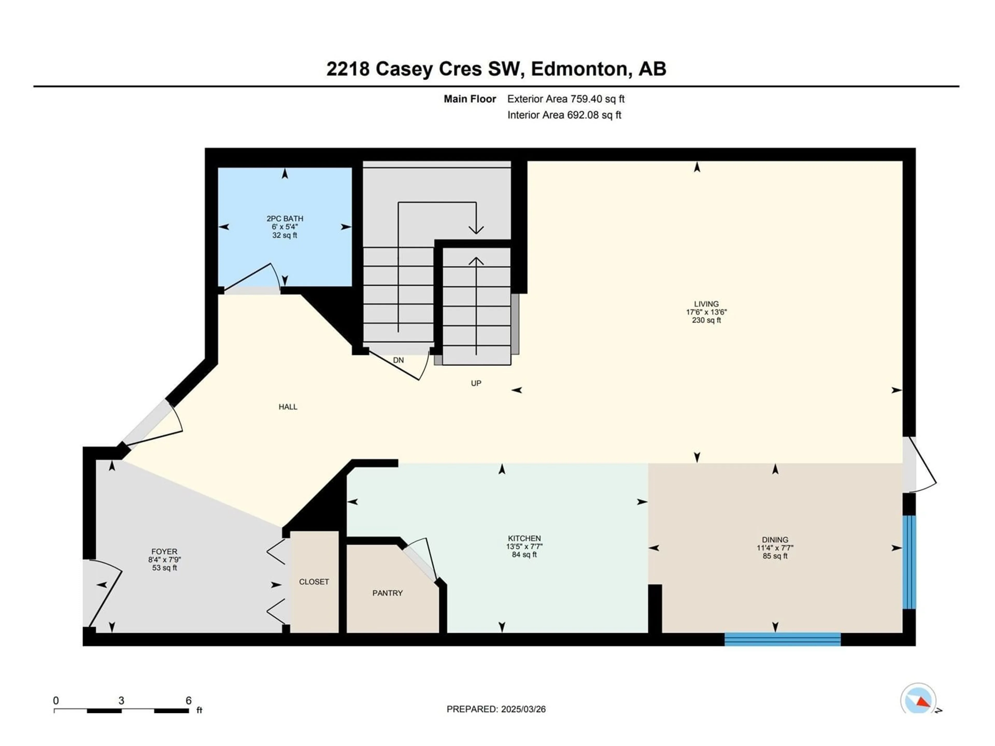 Floor plan for 2218 CASEY CRES, Edmonton Alberta T6W3M6