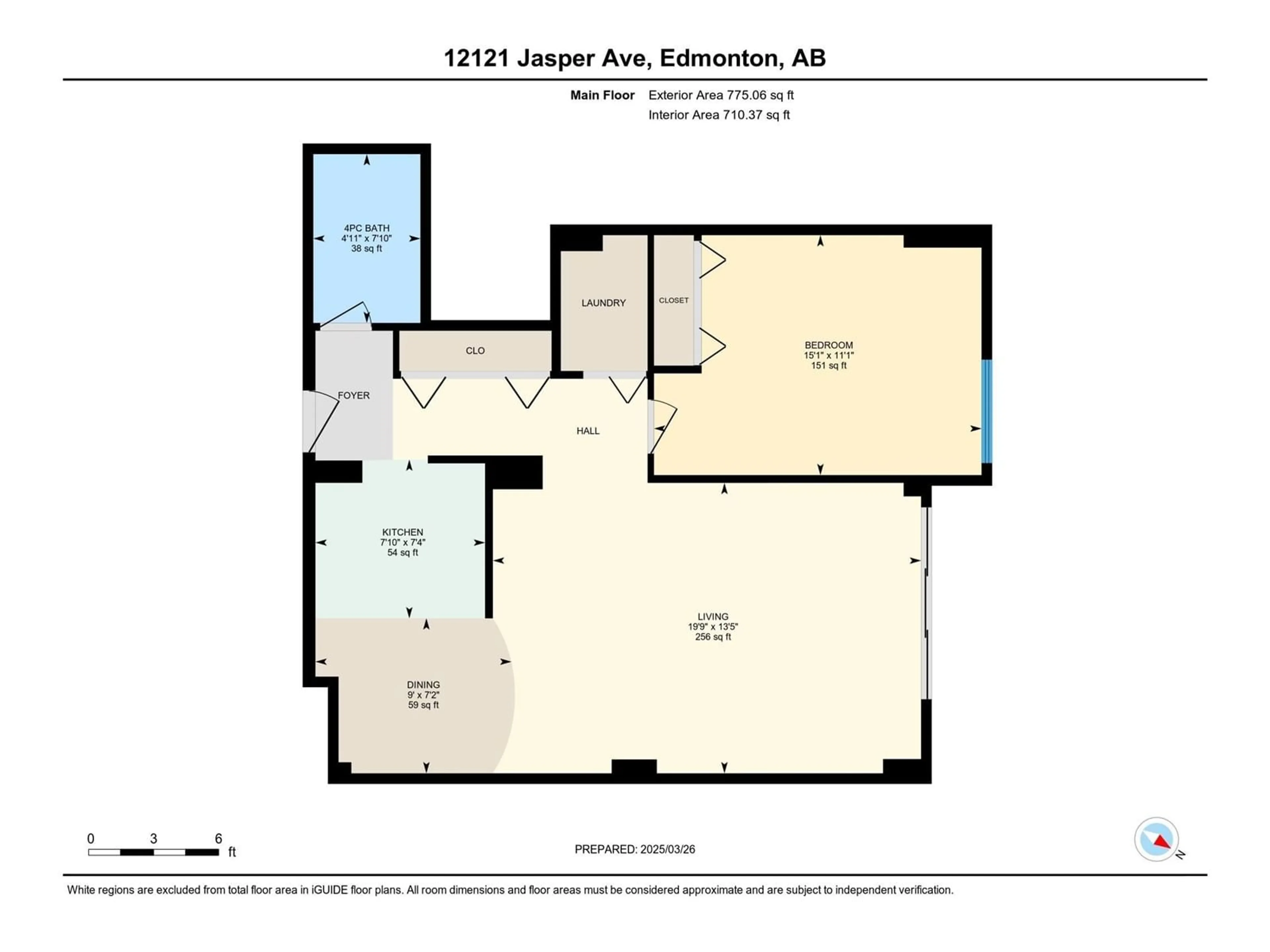 Floor plan for #704 - 12121 JASPER AV, Edmonton Alberta T5N3X7