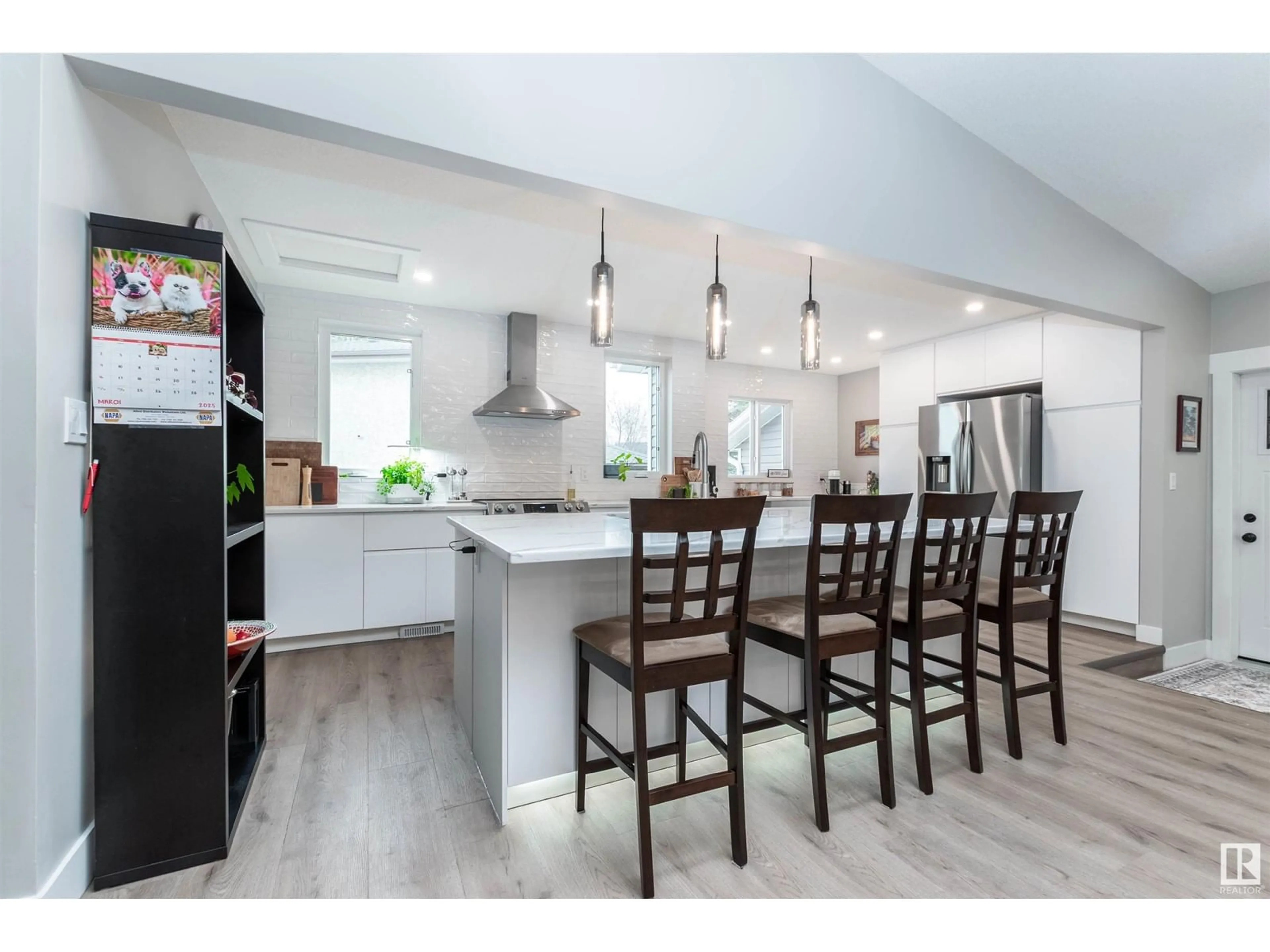 Open concept kitchen, wood/laminate floor for 5 PARKRIDGE CR, Wetaskiwin Alberta T9A3H9