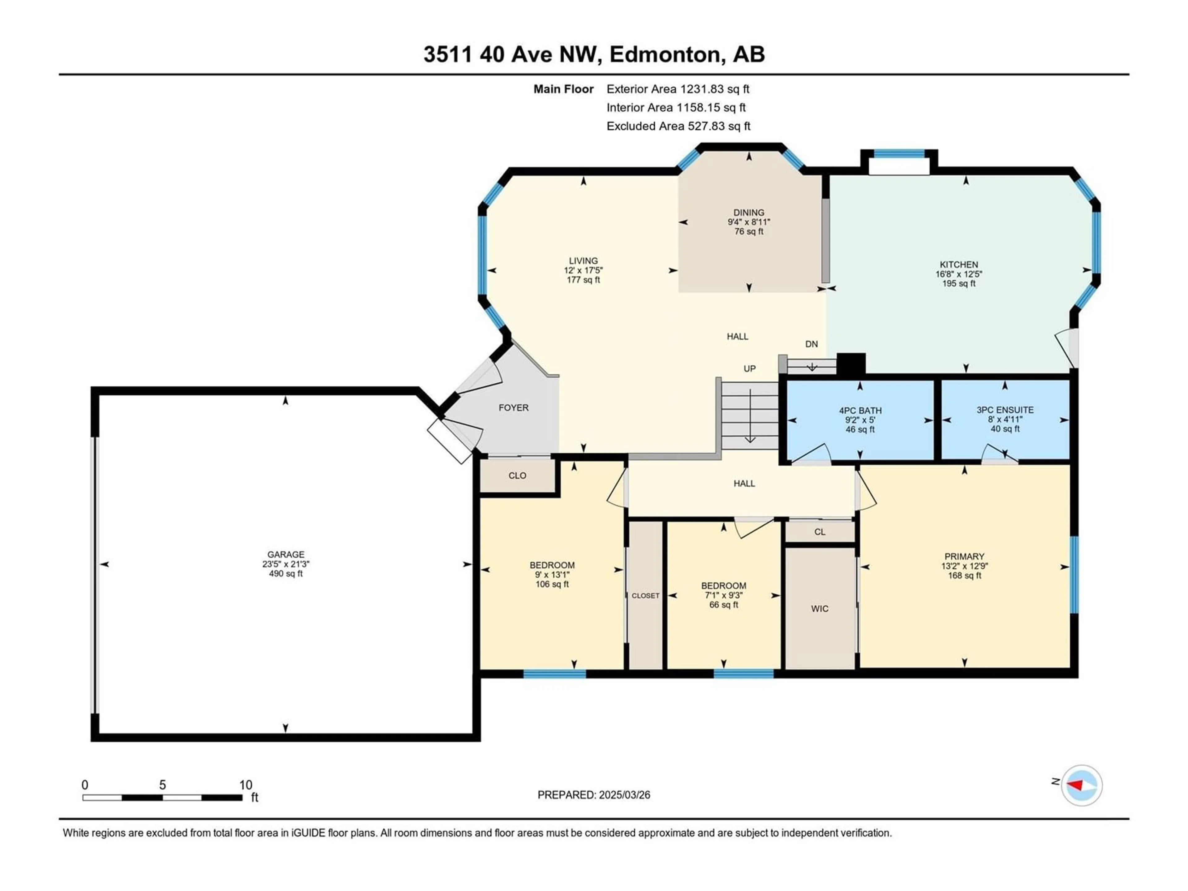 Floor plan for 3511 40 AV, Edmonton Alberta T6L6N8