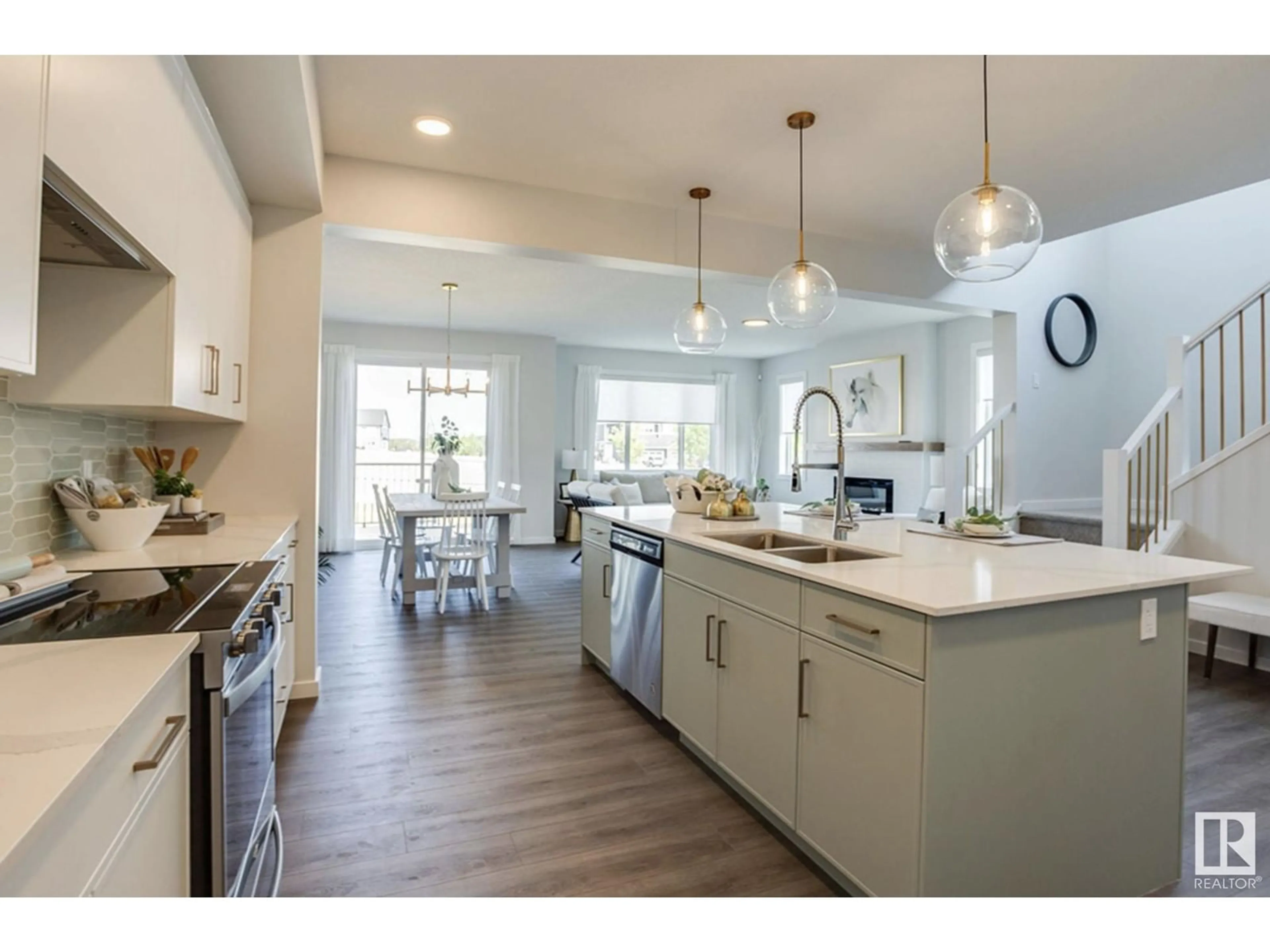 Open concept kitchen, ceramic/tile floor for NW - 20711 24 AV, Edmonton Alberta T6M2C4