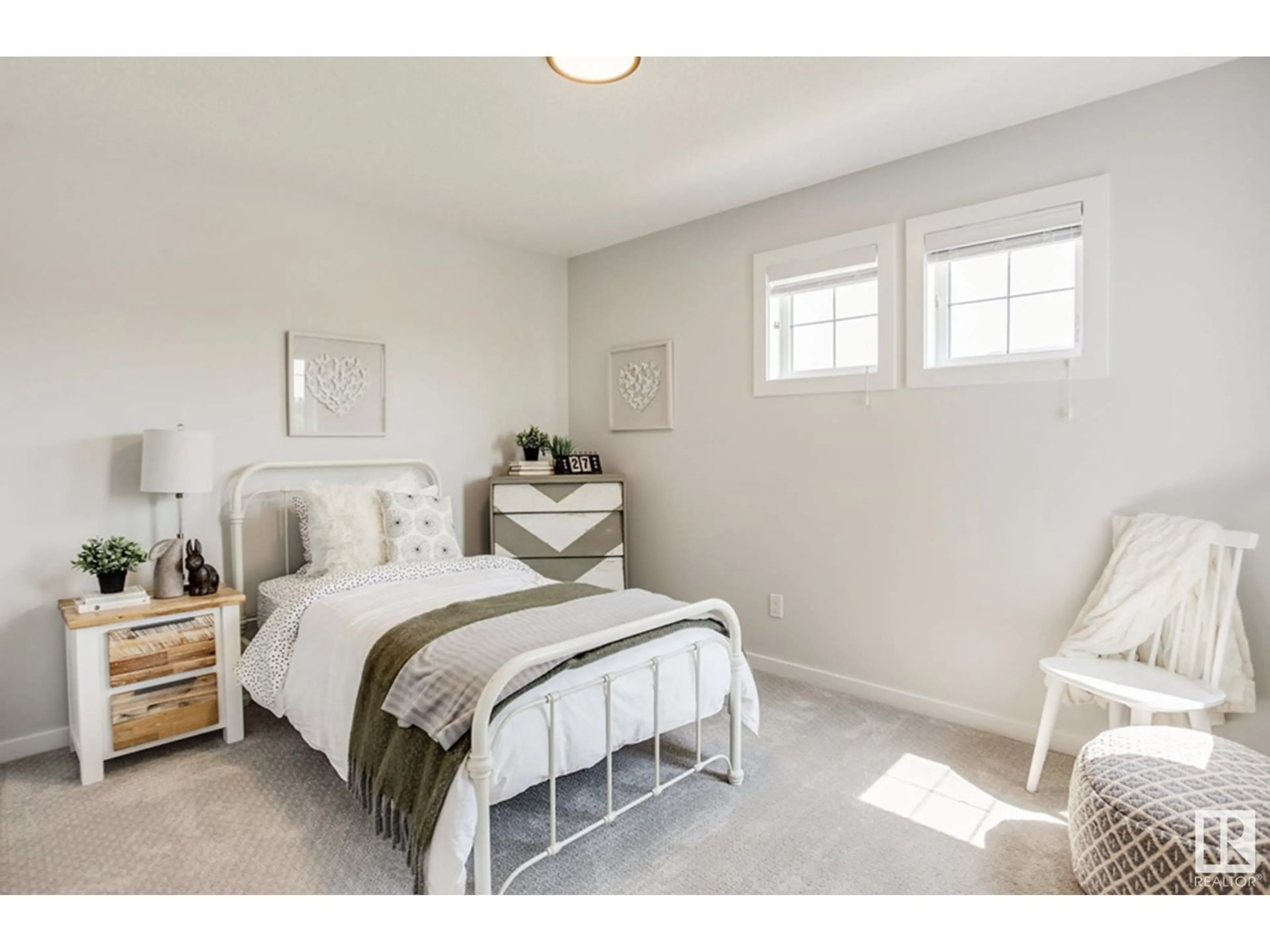 Bedroom with bed, unknown for NW - 20711 24 AV, Edmonton Alberta T6M2C4