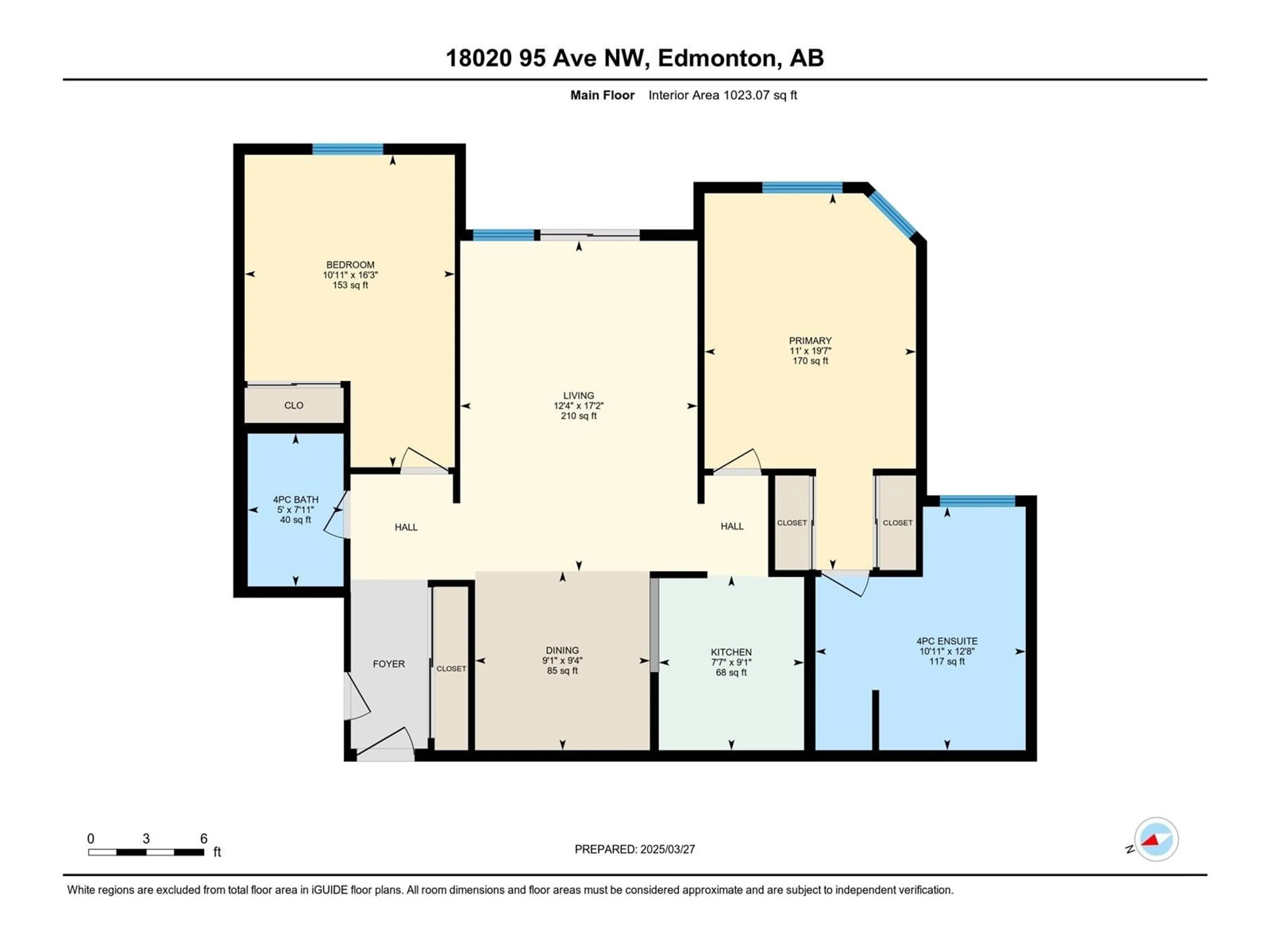 Floor plan for 405 - 18020 95 AV NW, Edmonton Alberta T5T6B2
