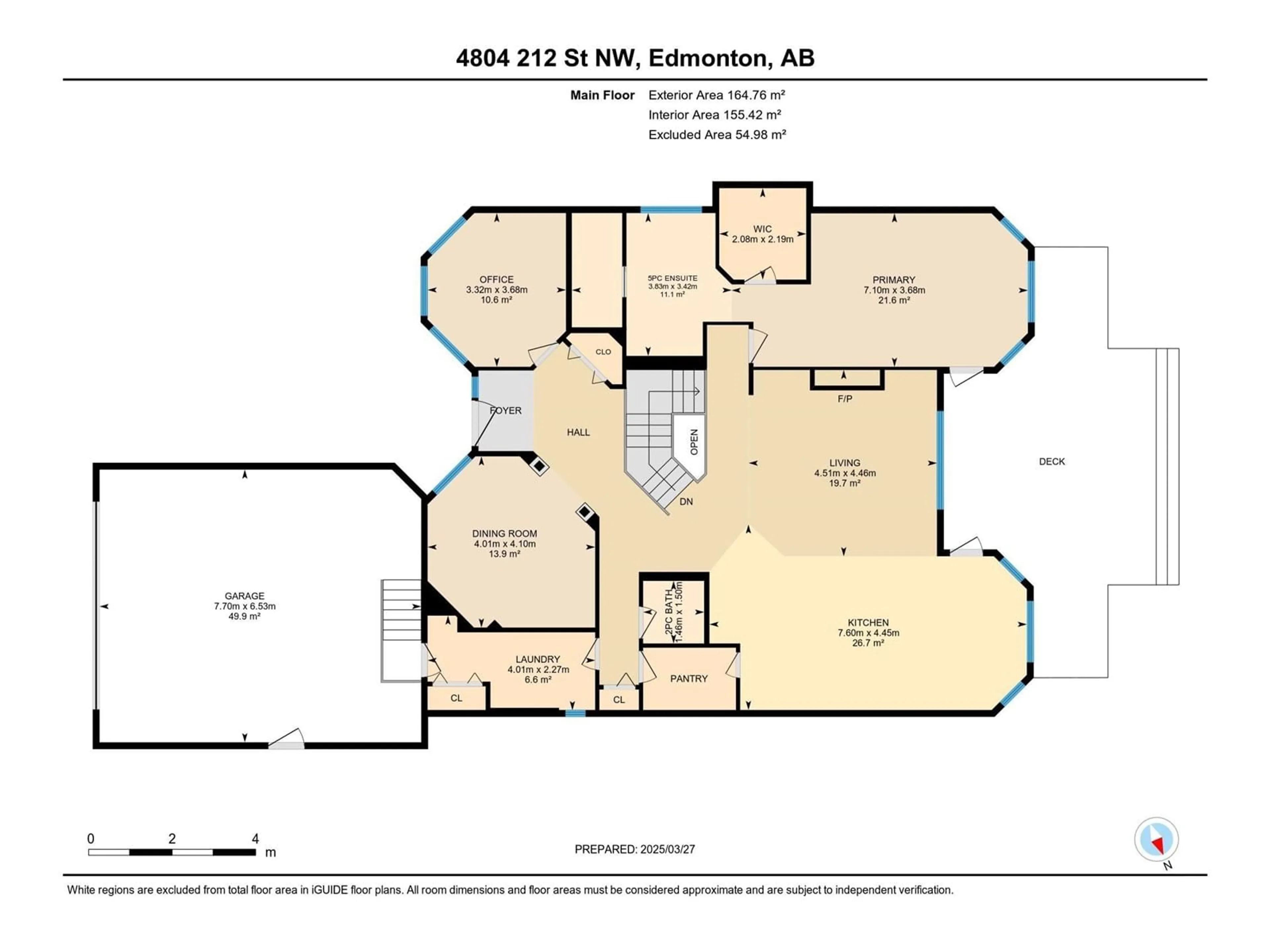 Floor plan for 4804 212 ST, Edmonton Alberta T6M0G2