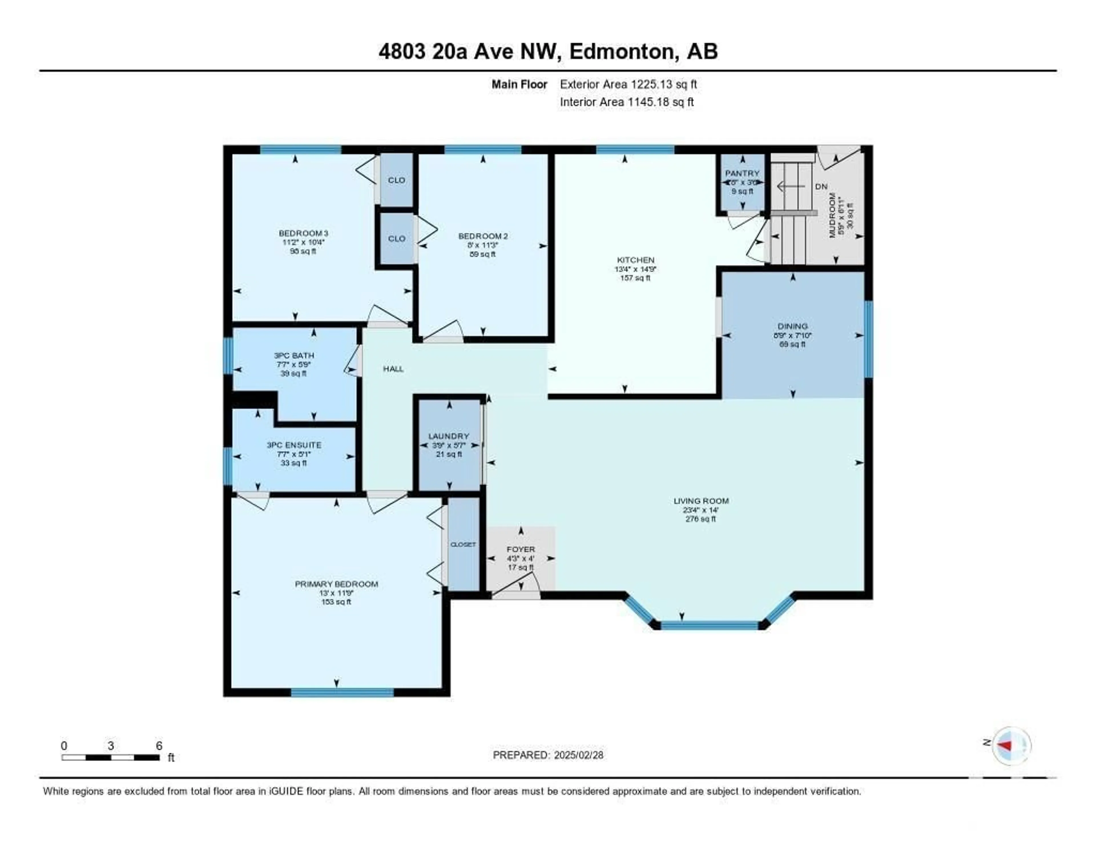 Floor plan for 4803 20A AV NW, Edmonton Alberta T6L2W4