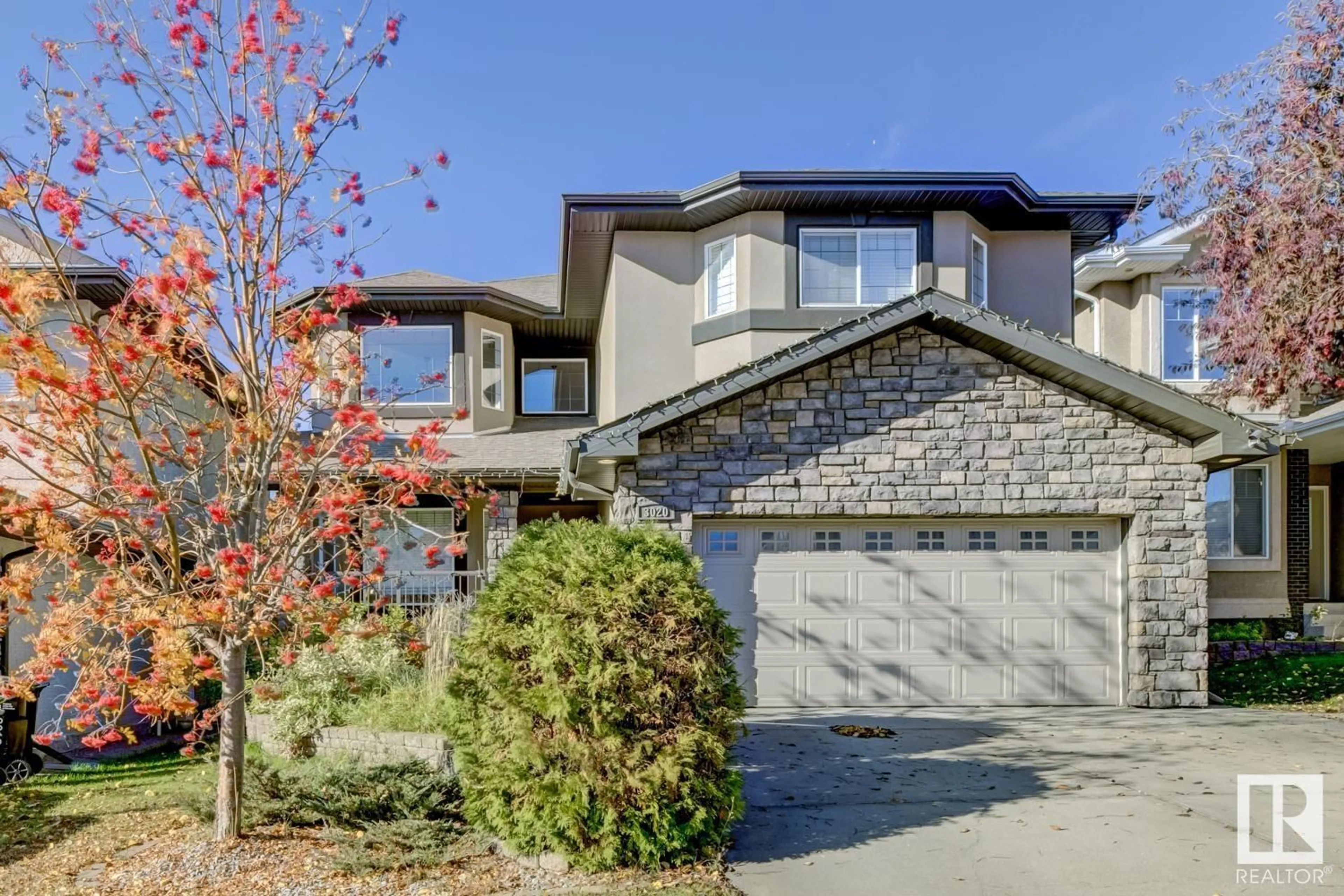 Home with brick exterior material, street for 3020 MACNEIL WY, Edmonton Alberta T6R3V1